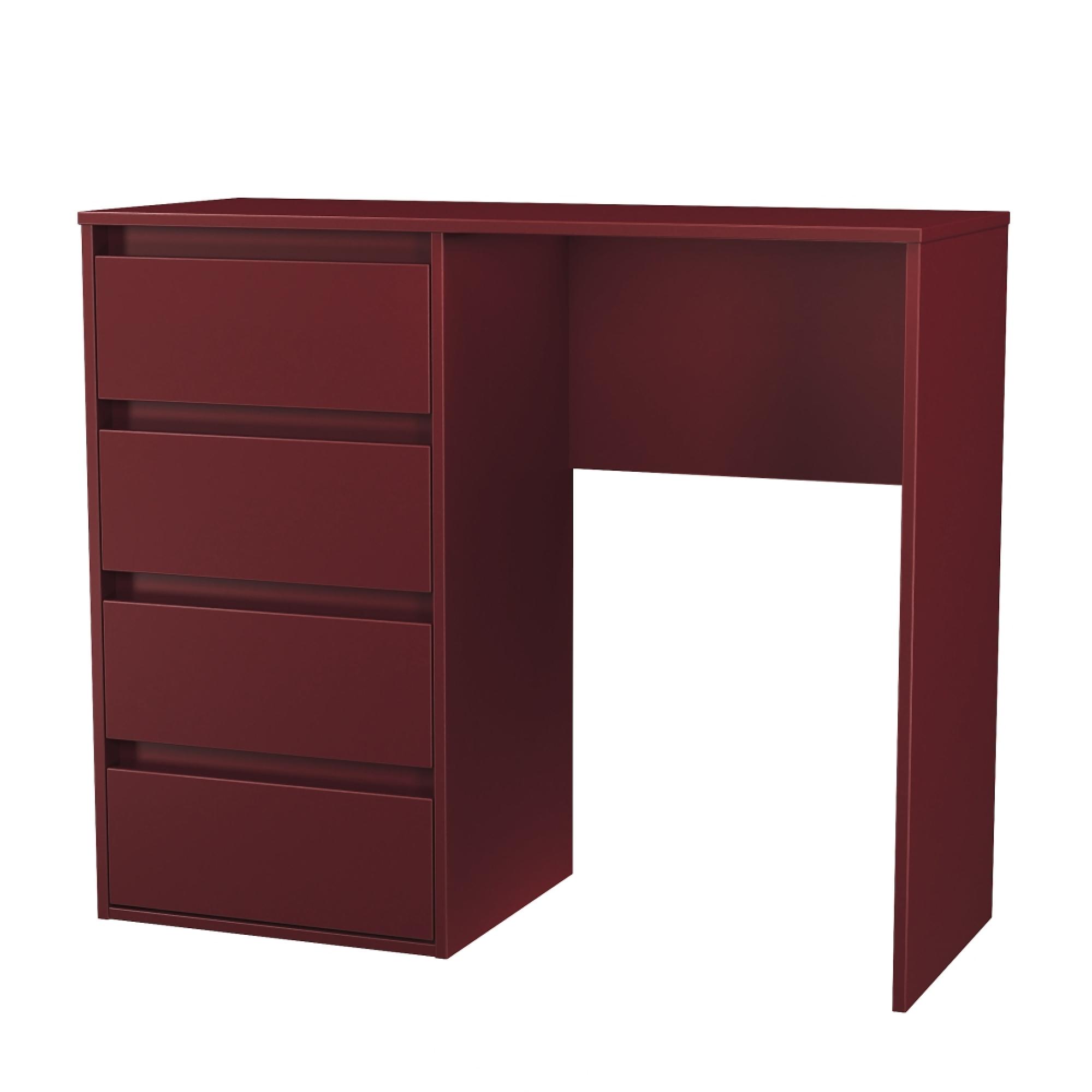 Leona Desk - 4 Drawer - Red Matt