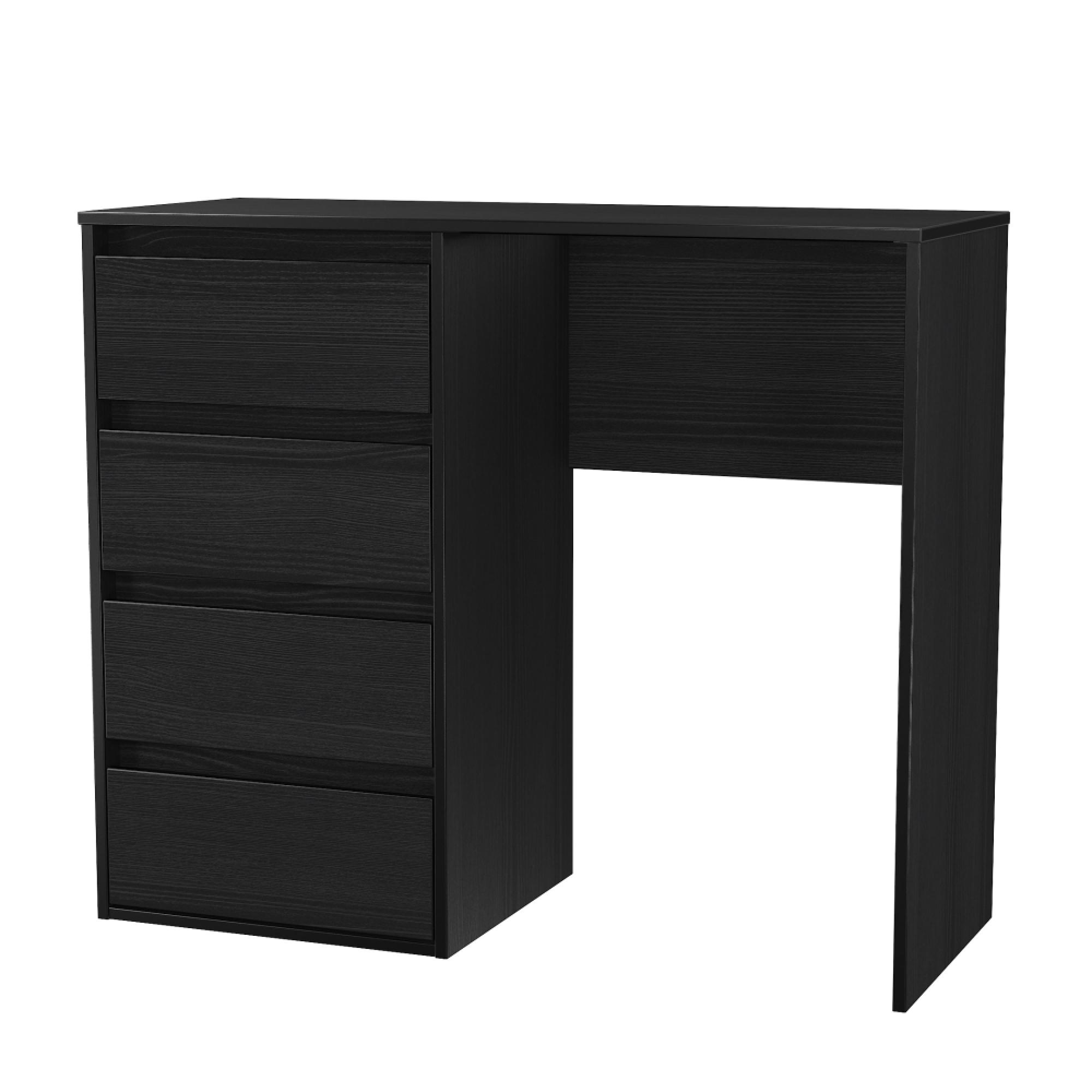 Leona Desk - 4 Drawer - Black Ash