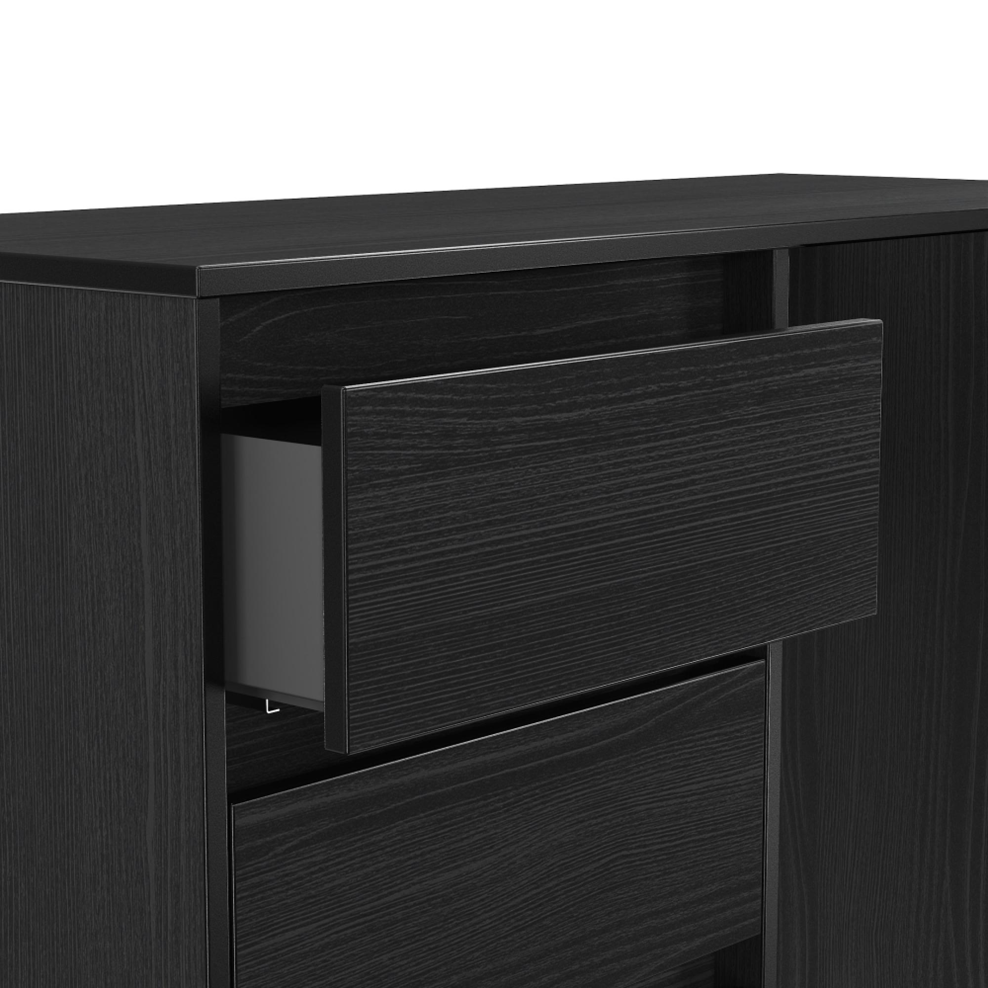 Leona Desk - 4 Drawer - Black Ash