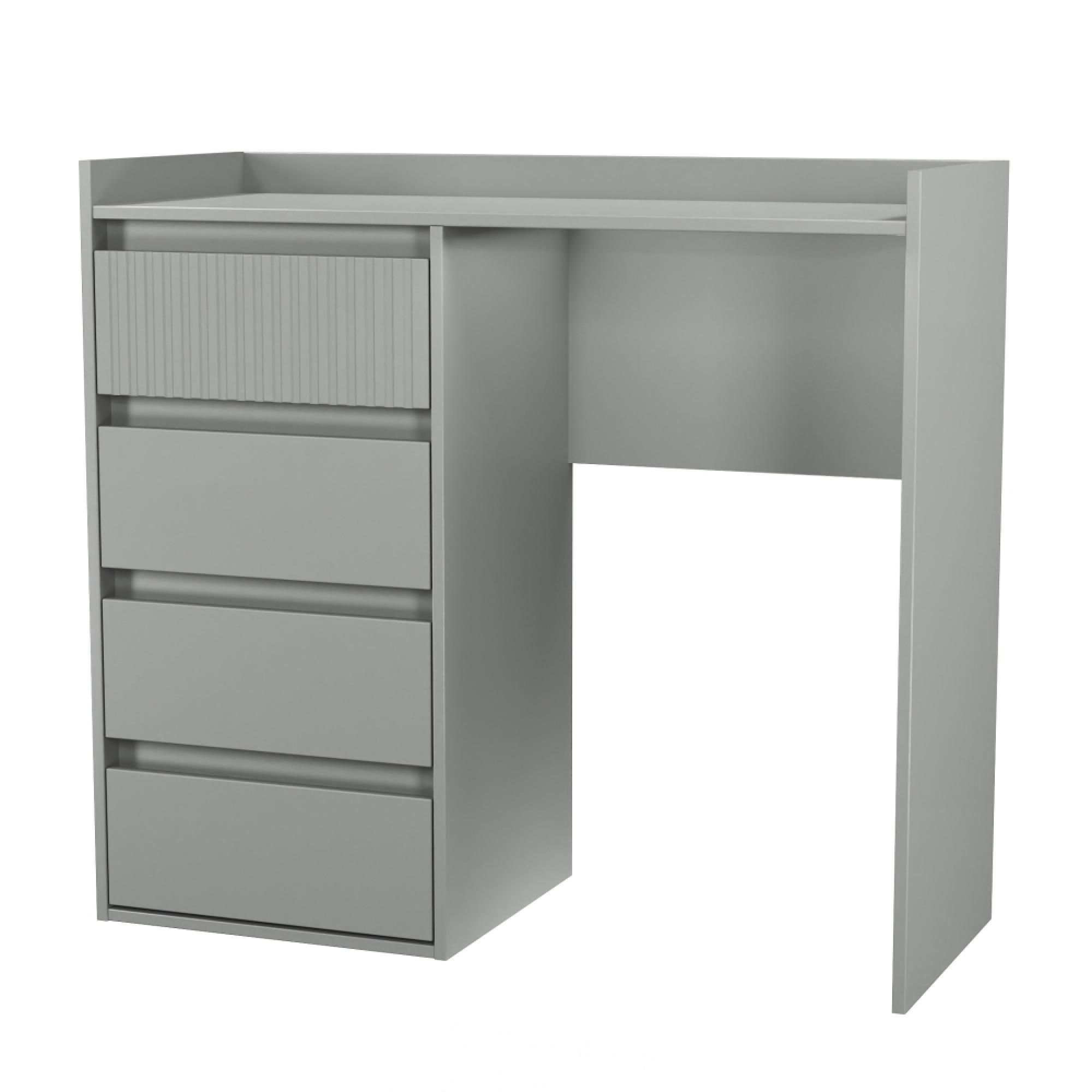 Osaka Desk - 4 Drawer - Dusk Grey Fluted