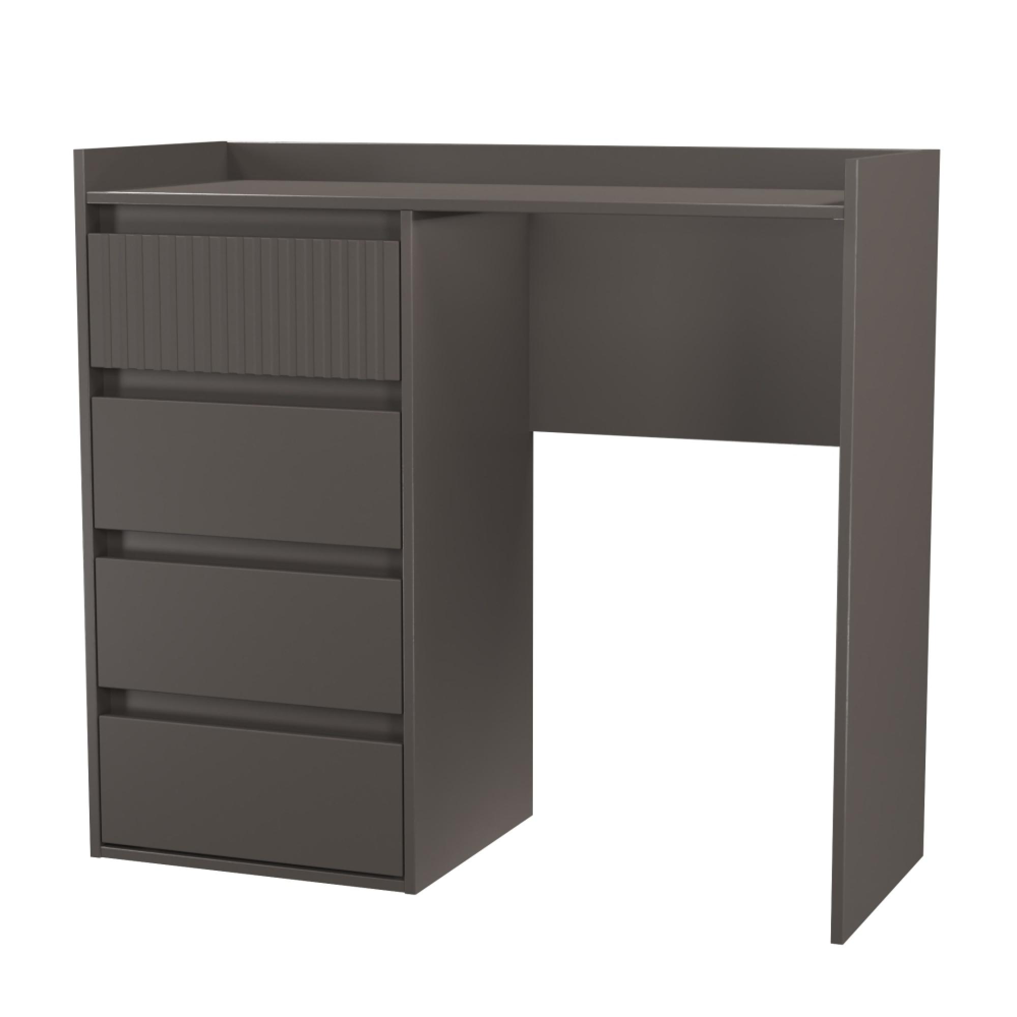 Osaka Desk - 4 Drawer - Graphite Fluted