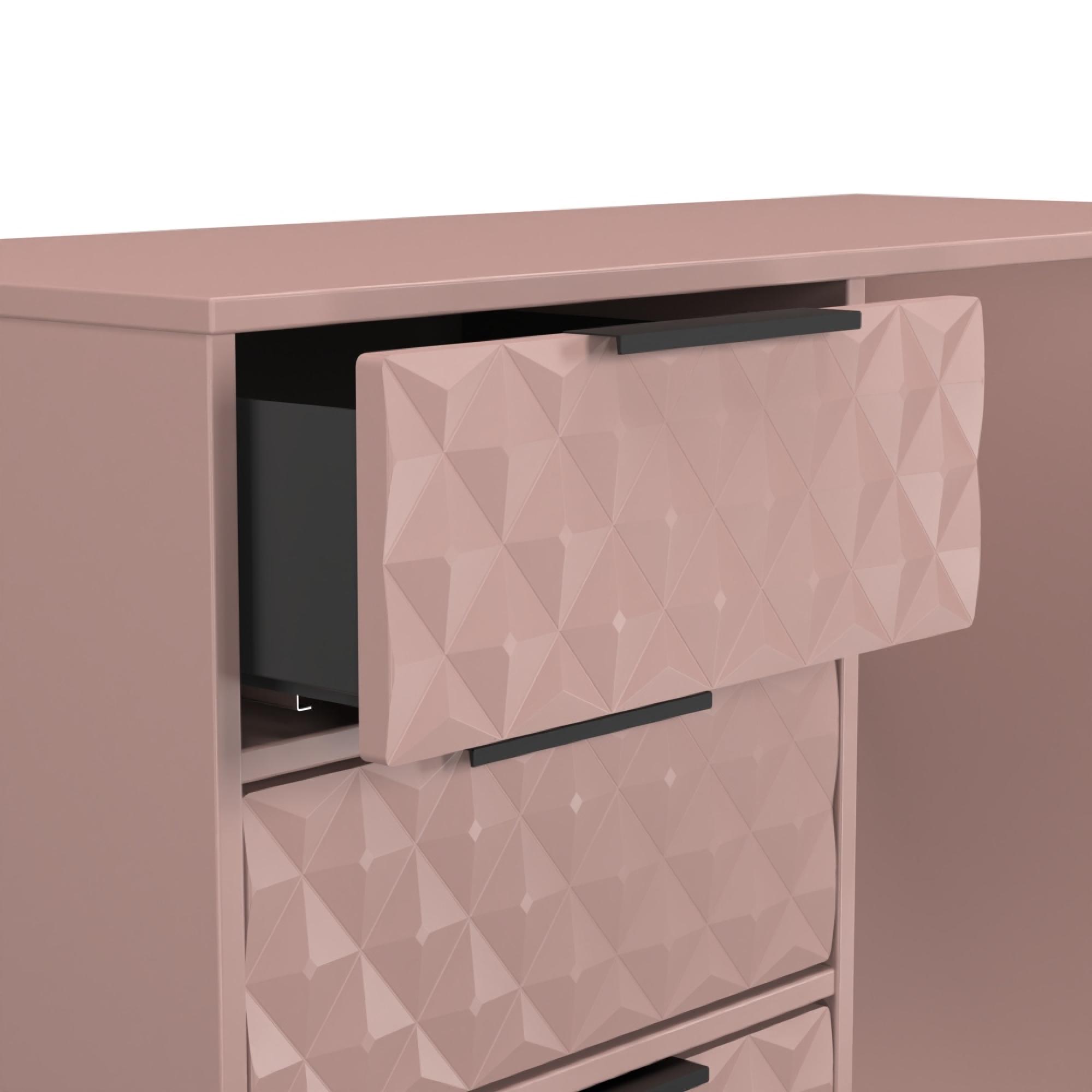 Harlequin Desk - 4 Drawer - Kobe Pink