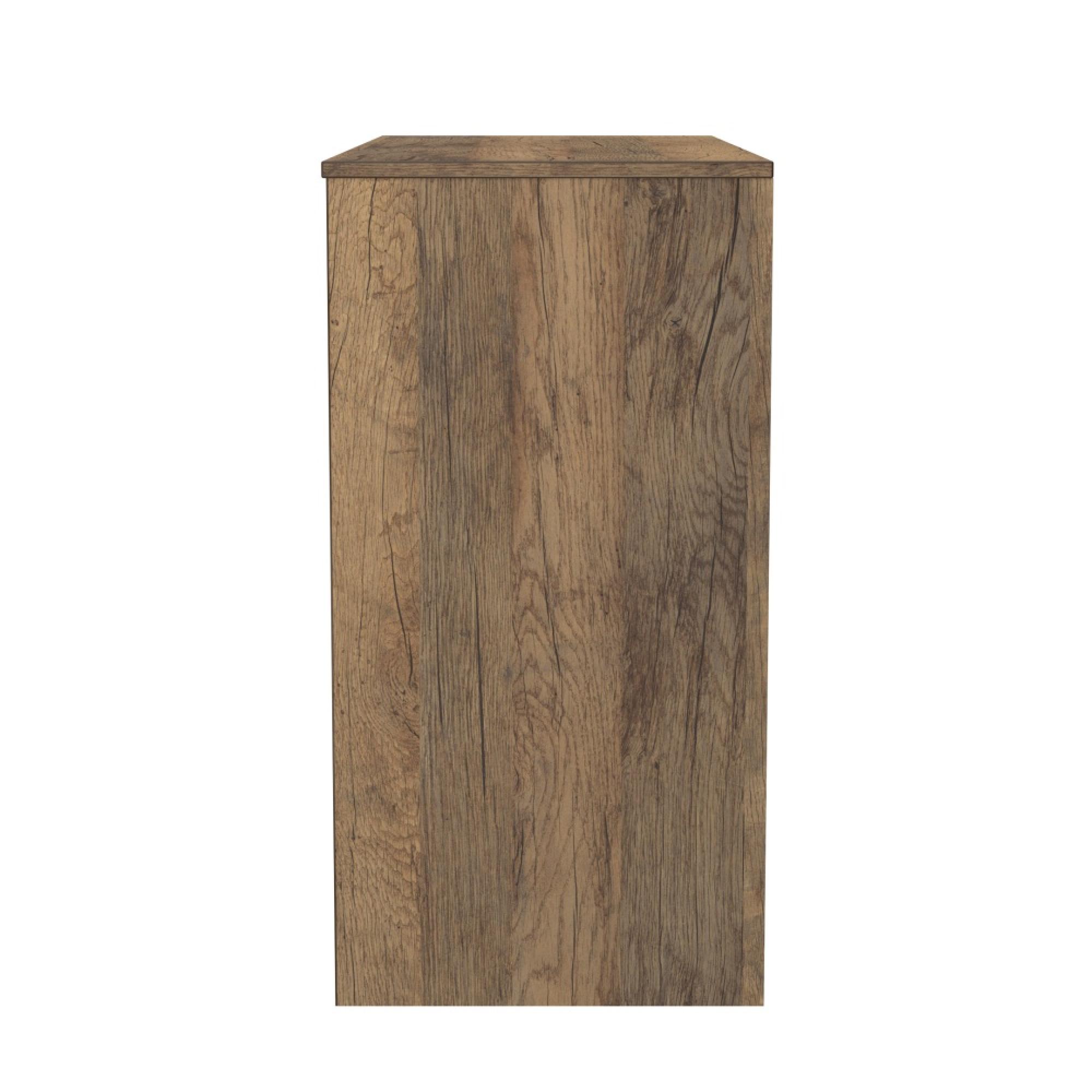 Harlequin Desk - 4 Drawer - White Matt and Vintage Oak