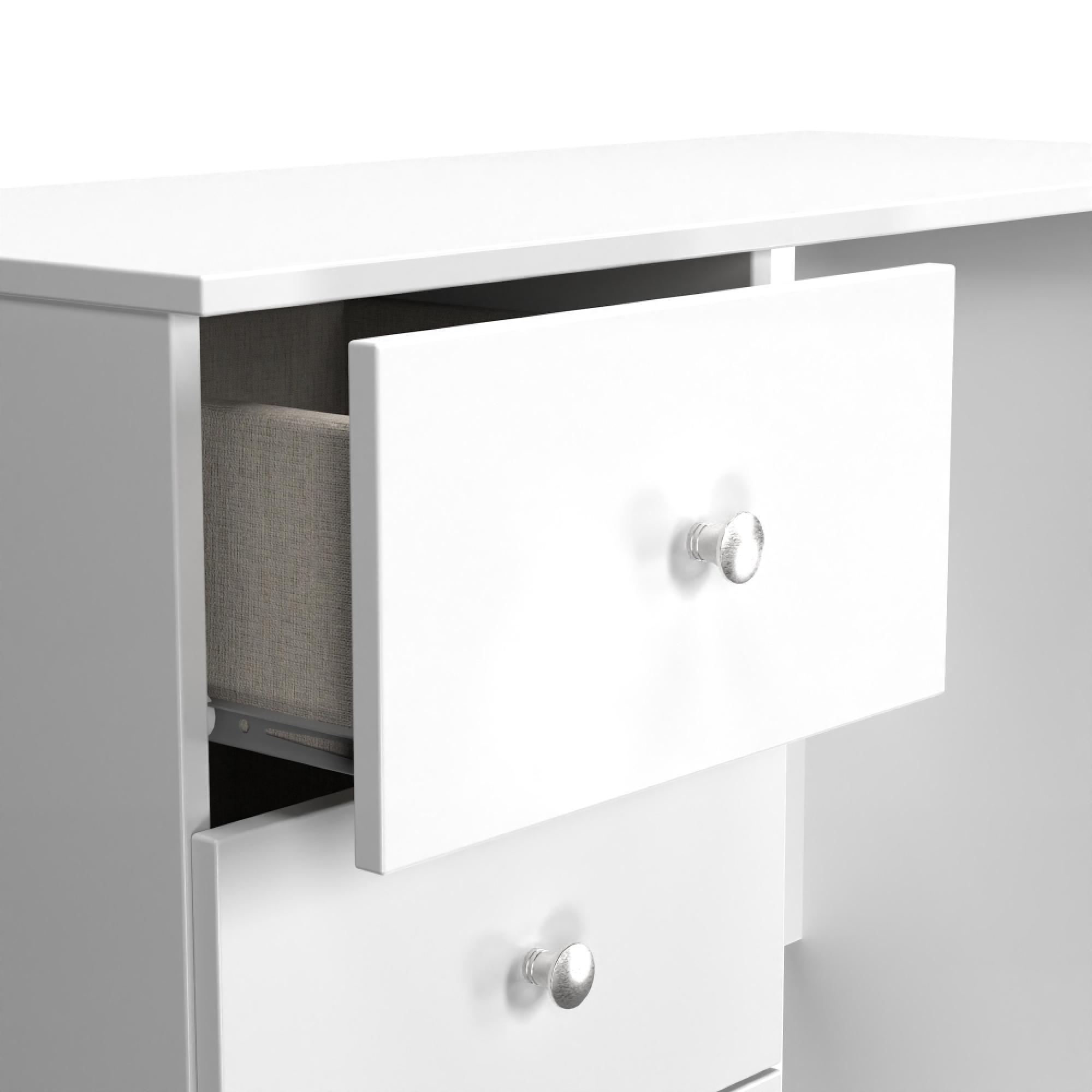 Yarmouth Desk - 3 Drawer - White Matt