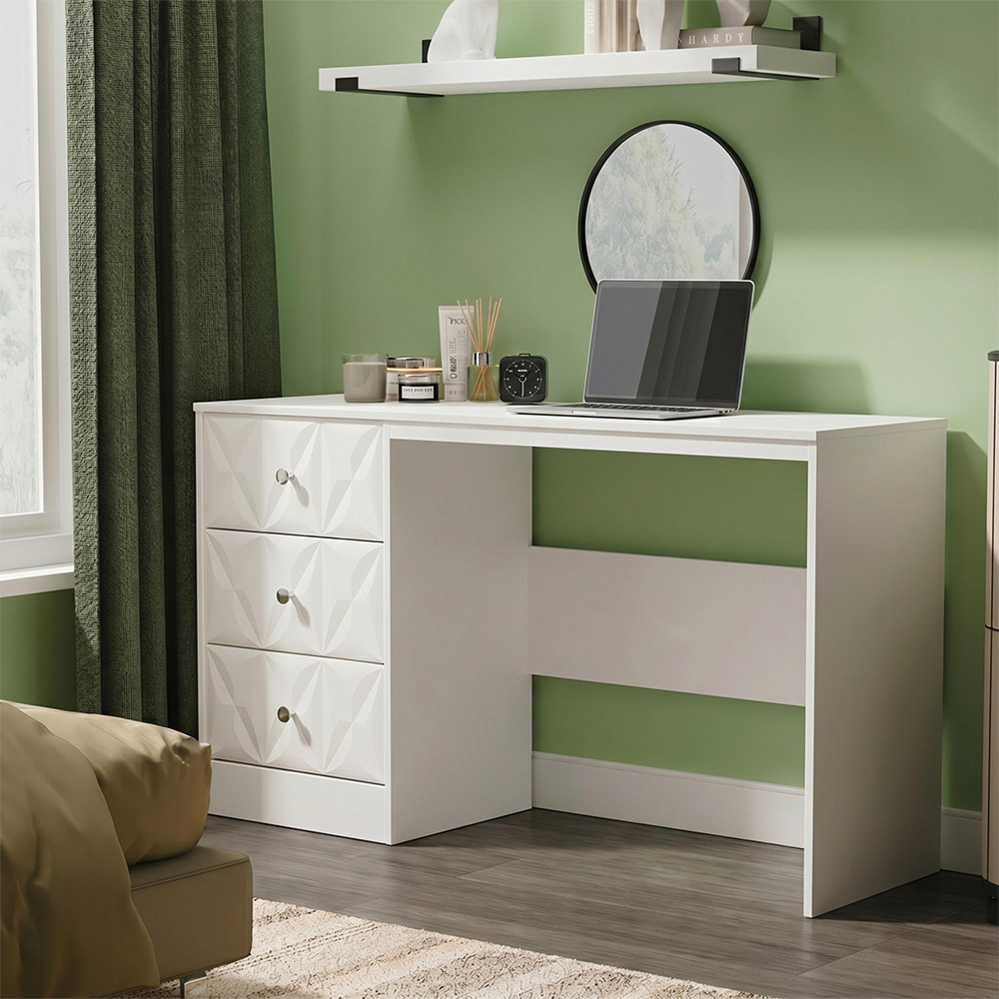 San Jose Desk - 3 Drawer - White