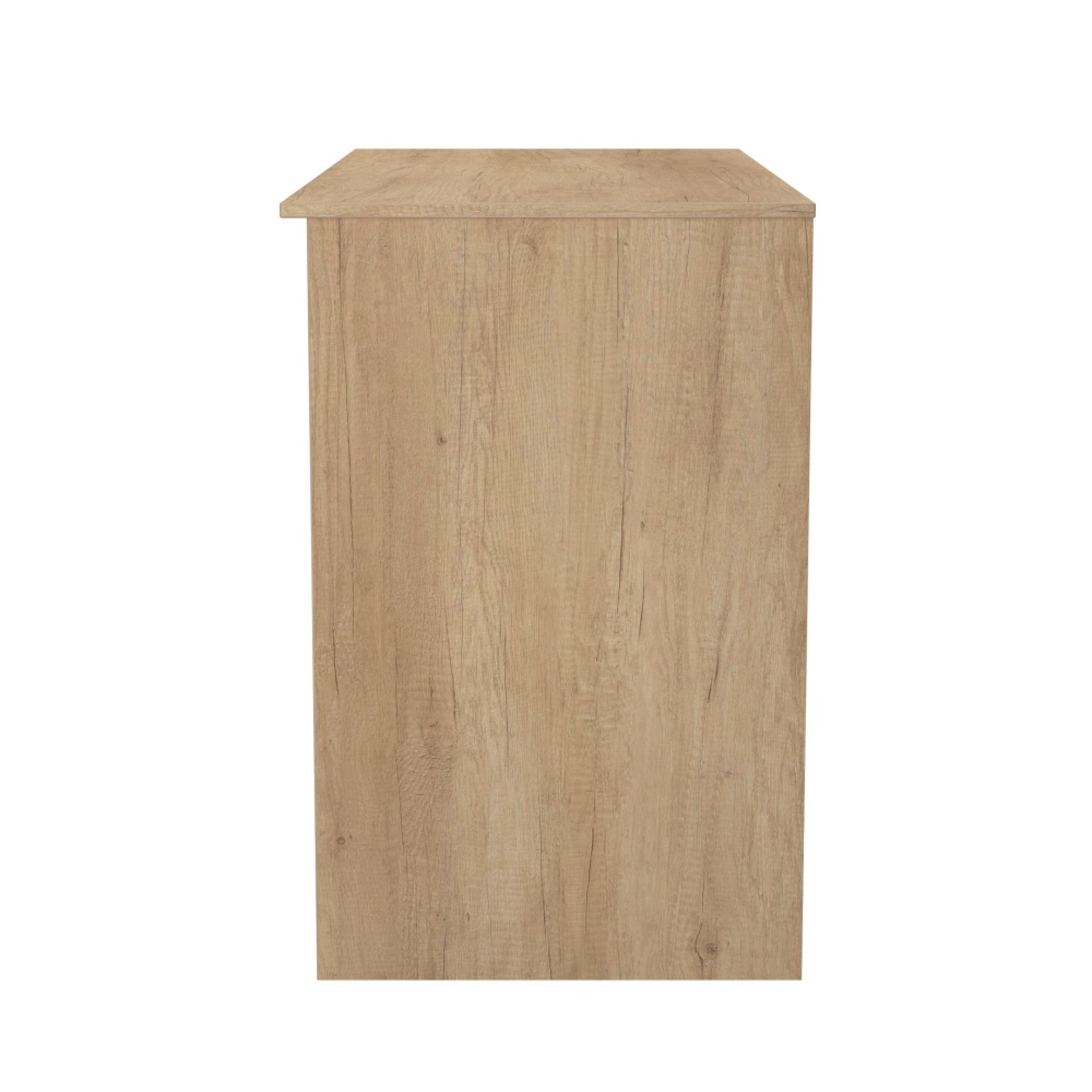 Java Fluted Desk - 3 Drawer - Natural and Nebraska