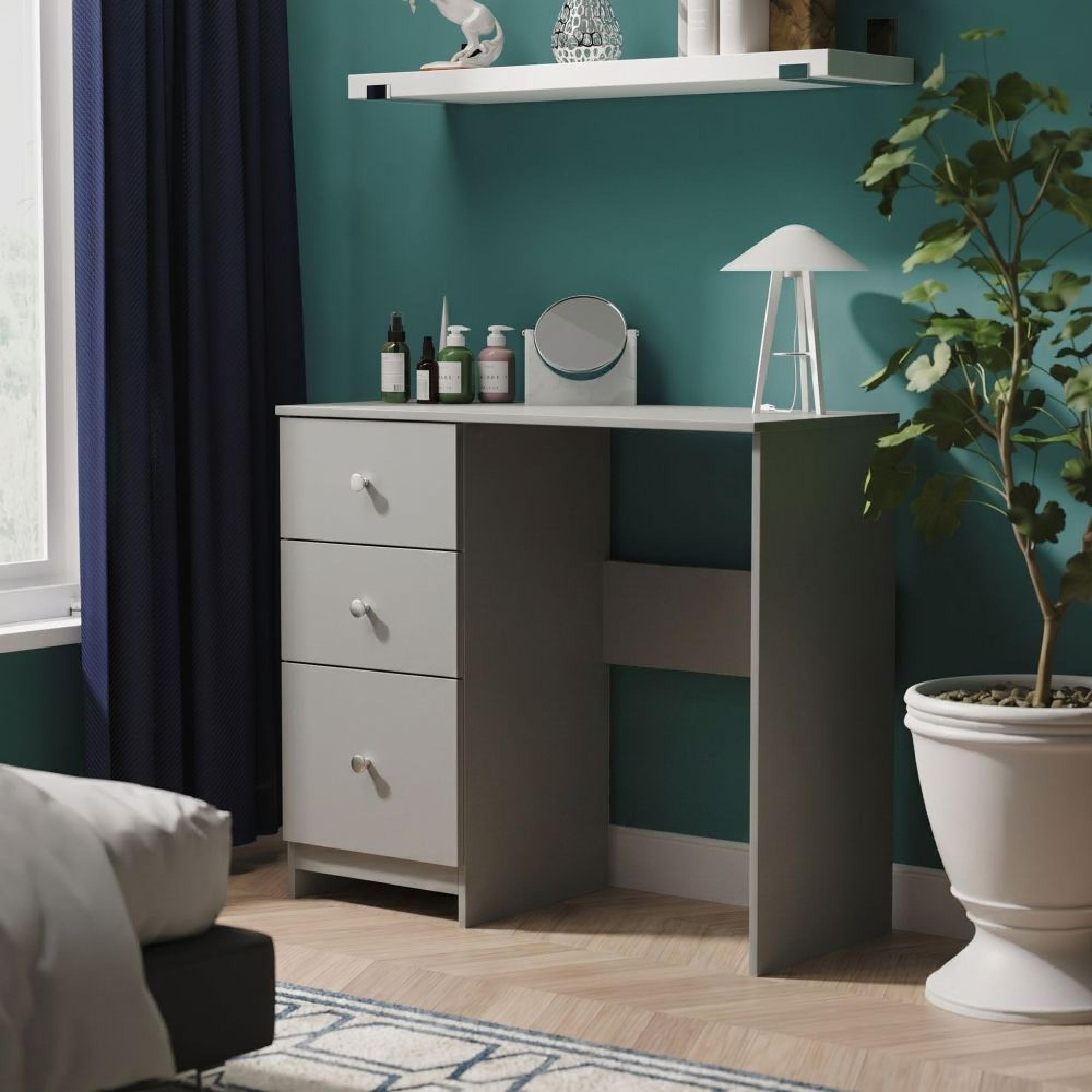 Yarmouth Desk - 3 Drawer - Dusk Grey