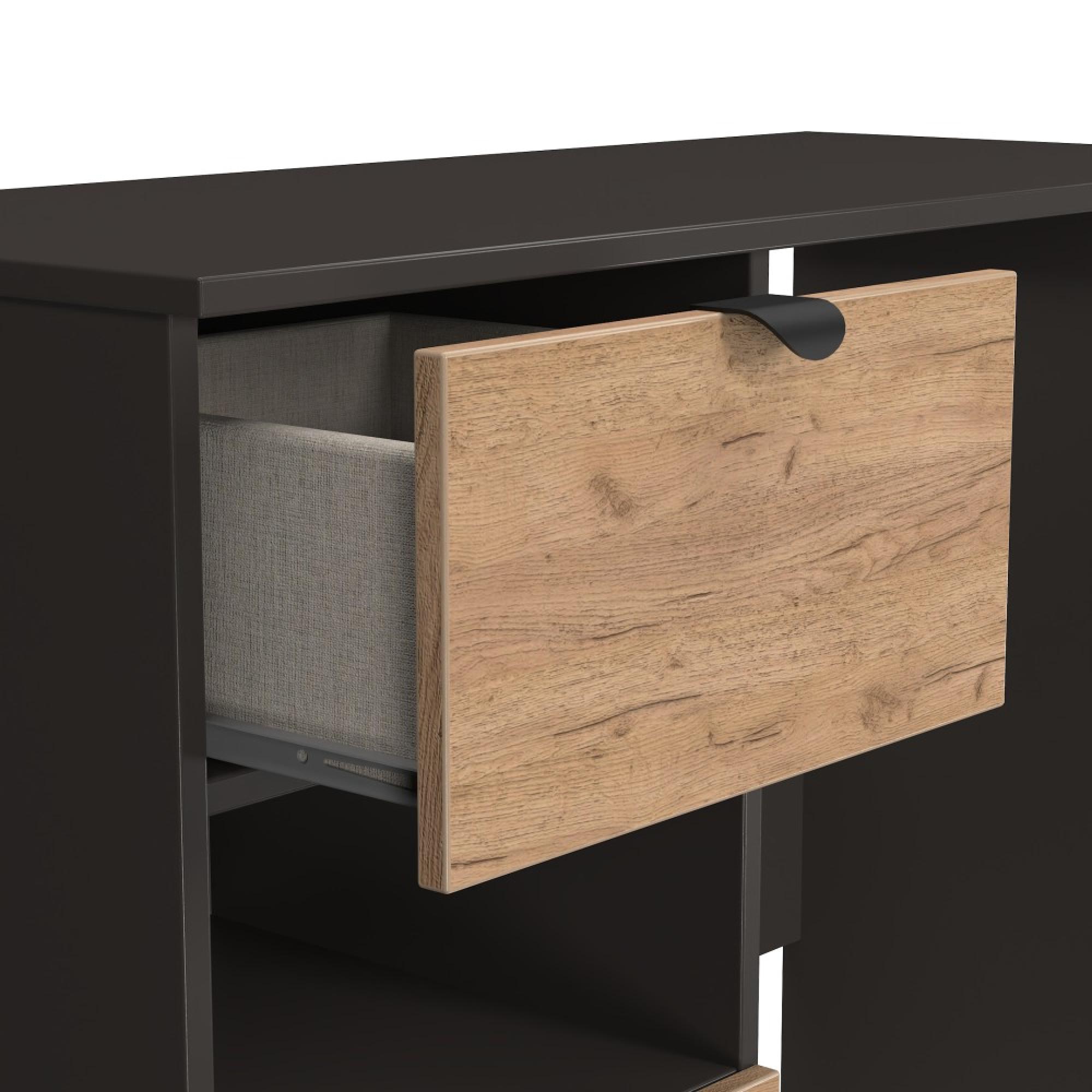 Bora Desk - 2 Drawer - Gold Craft Oak and Graphite