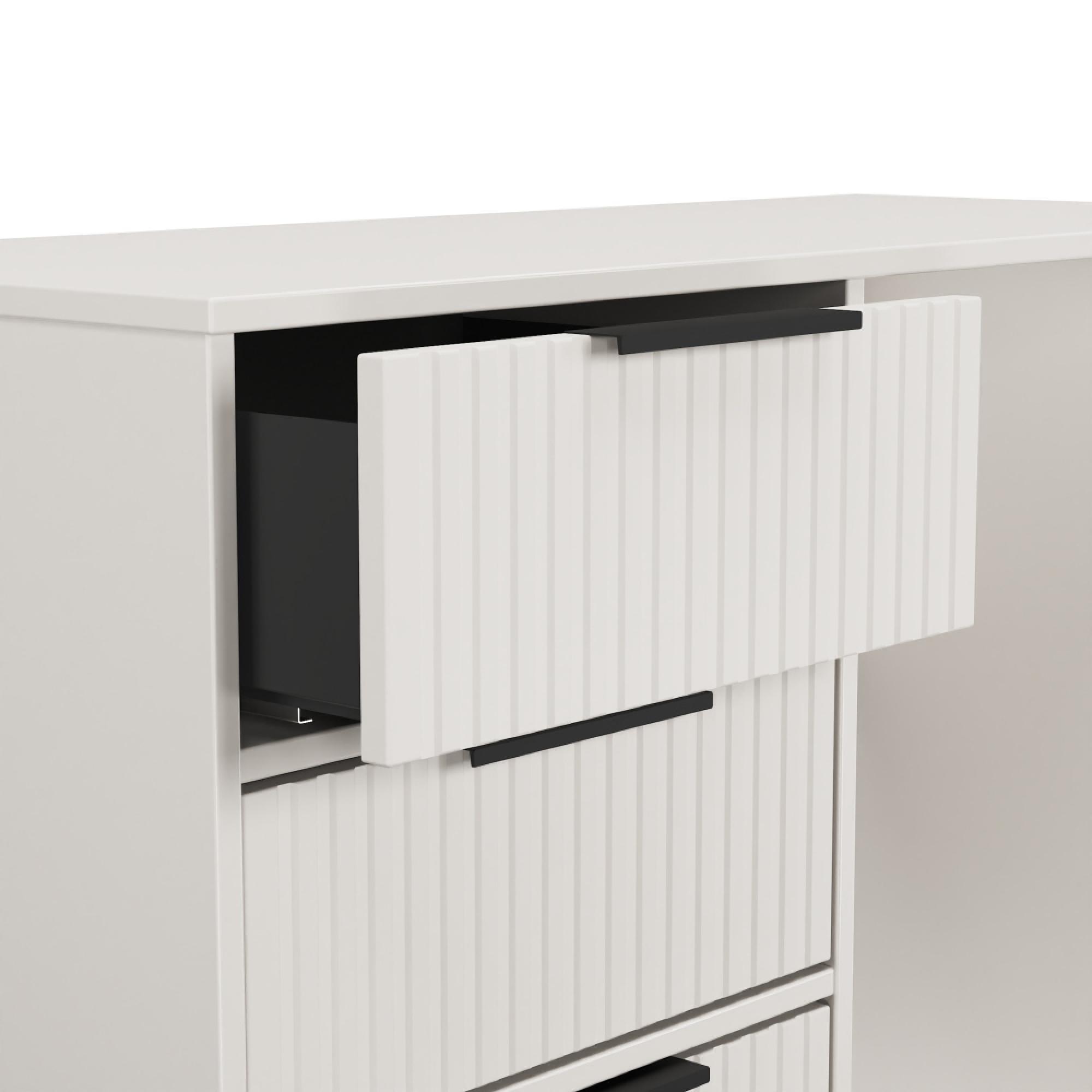 Fluted Desk - 4 Drawer - Kashmir Matt