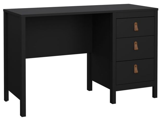 Barcelona Desk - 3 Drawer - Black