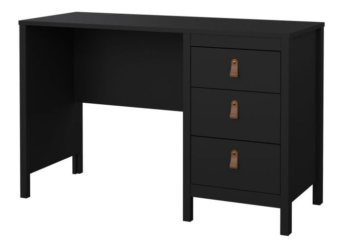 Barcelona Desk - 3 Drawer - Black