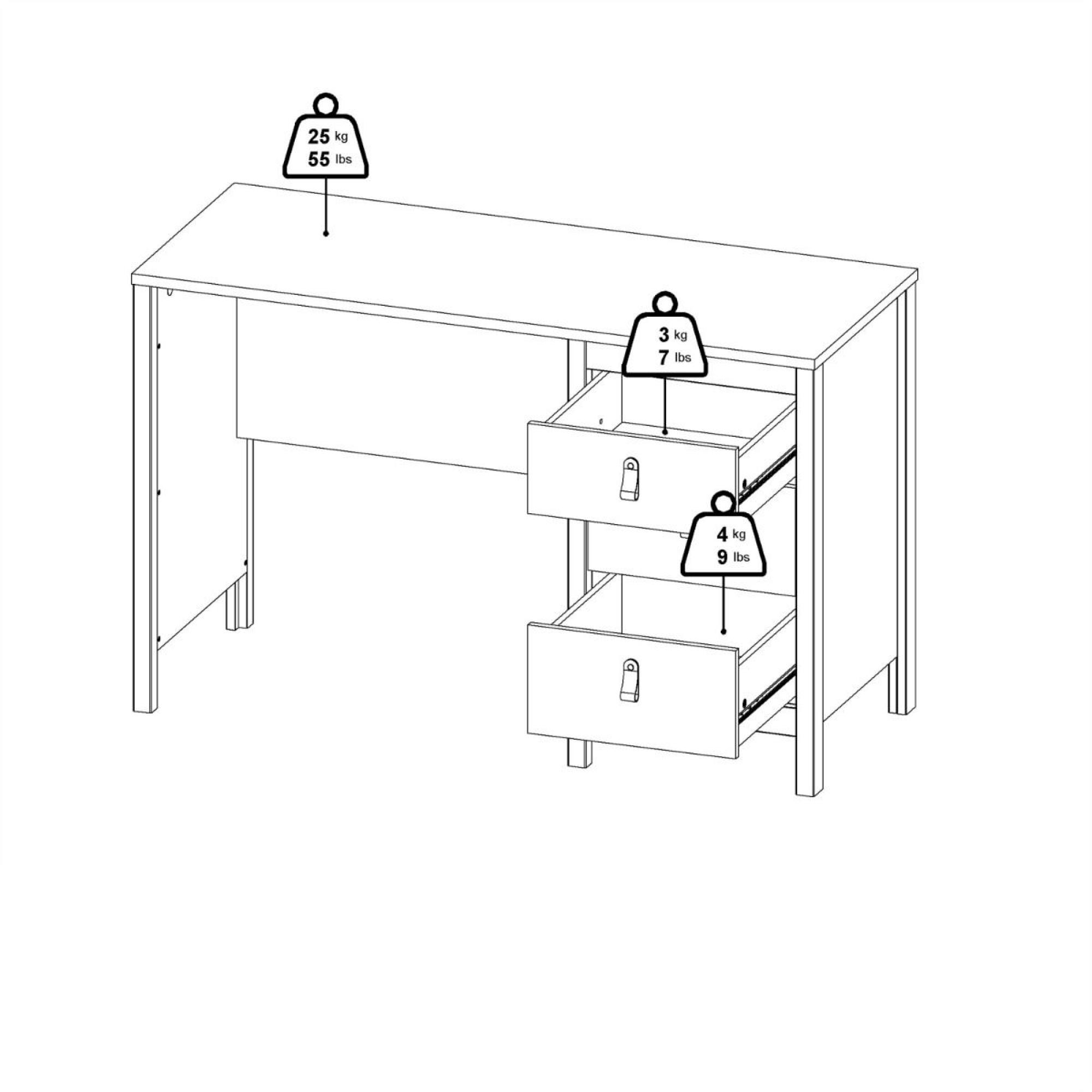 Barcelona Desk - 3 Drawer - Jackson Hickory Oak