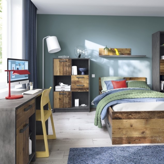Brooklyn Desk - 1 Door - 1 Drawer - Rustic
