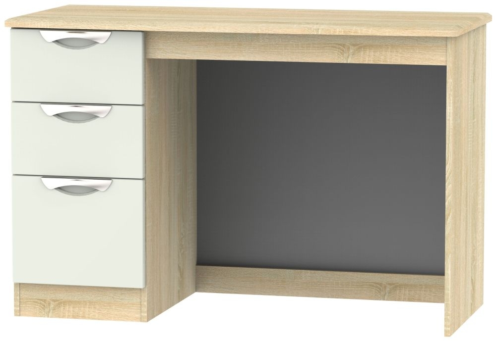 Camden Gloss Cashmere and Oak Effect 3 Drawer Desk
