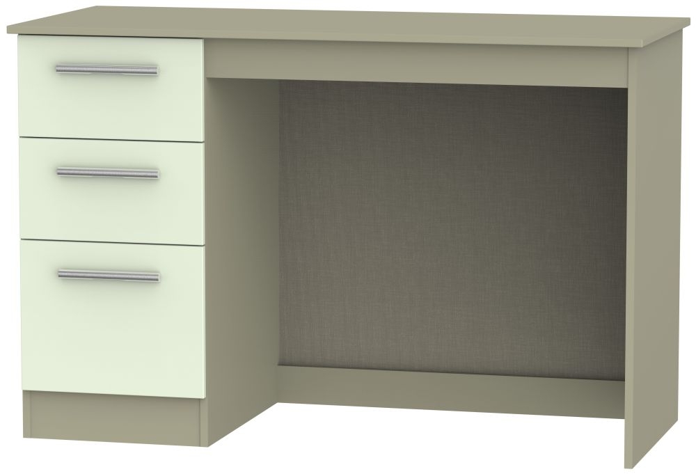 Contrast Cream and Mushroom 3 Drawer Desk