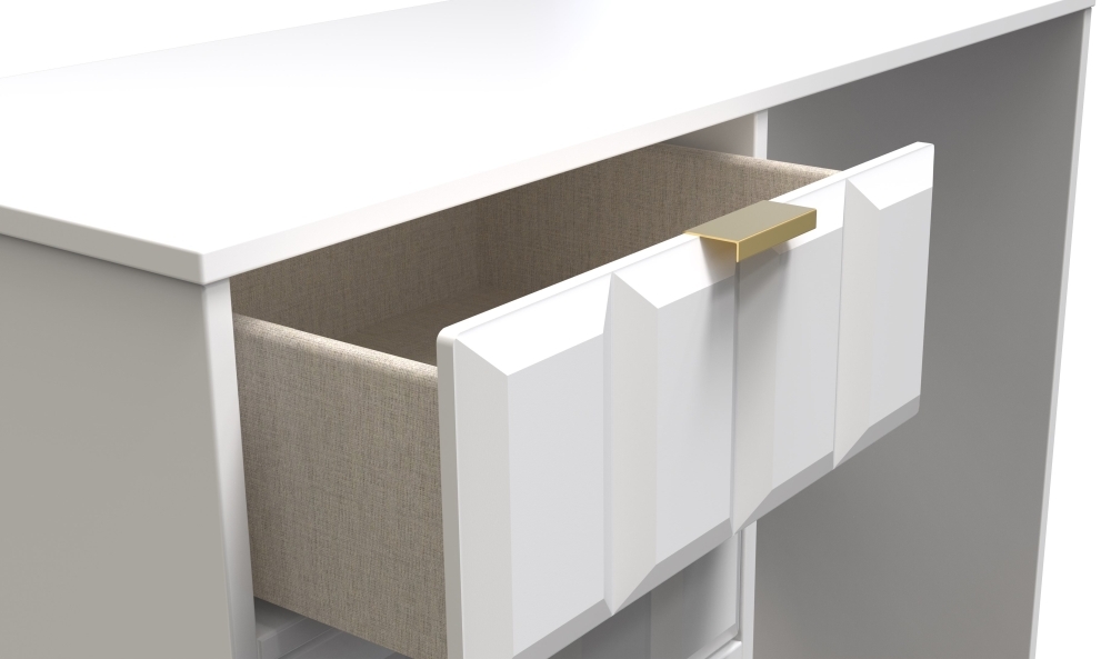 Cube Desk - 4 Drawer - White