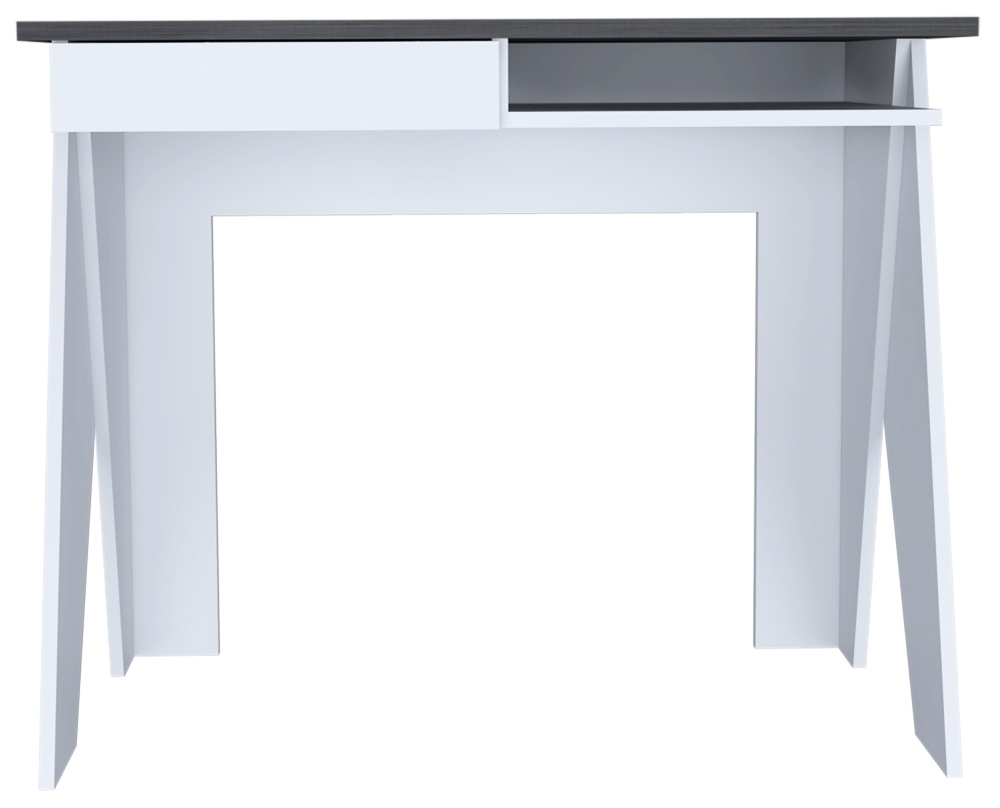 Dallas White and Grey 1 Drawer Desk