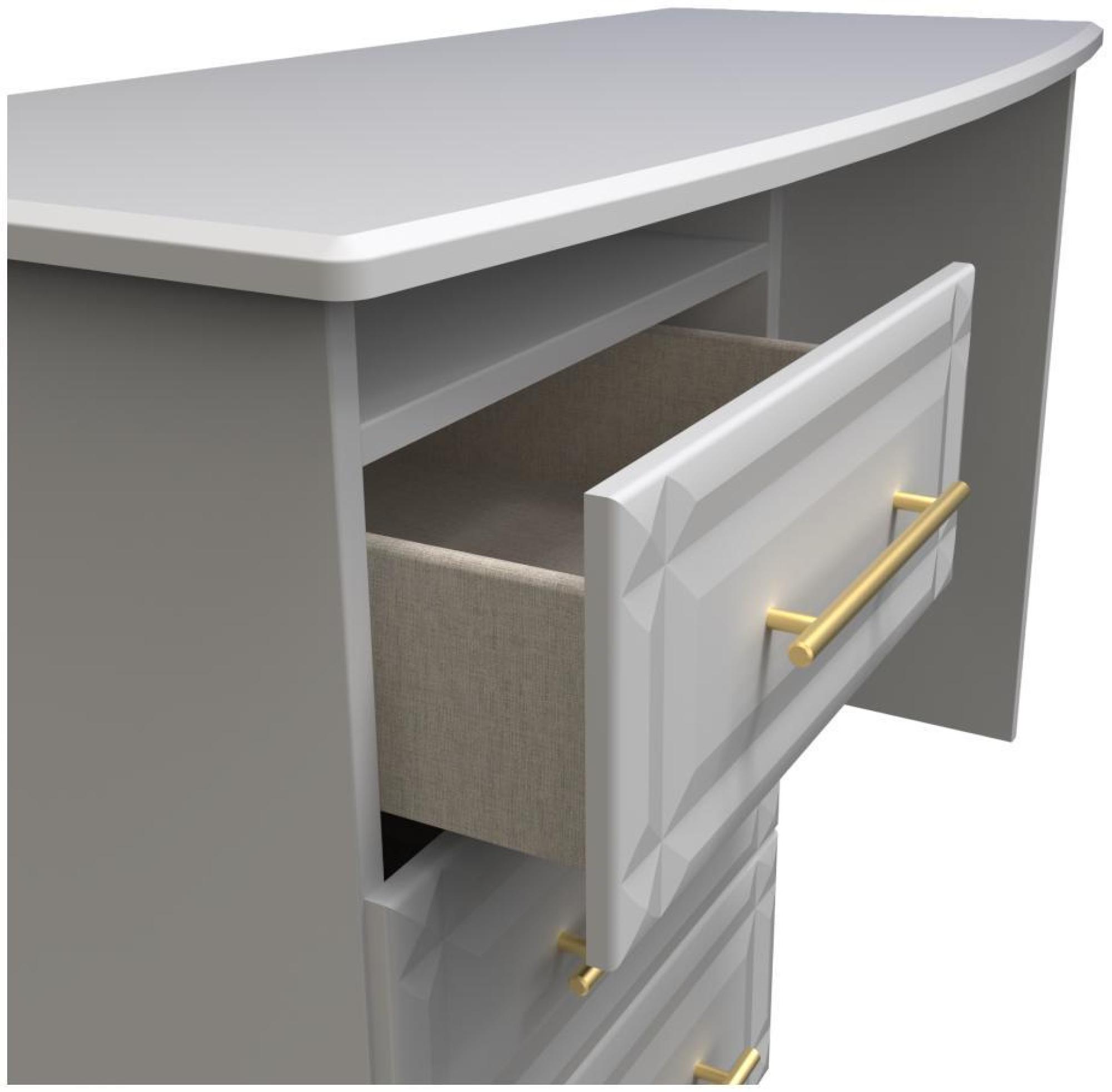 Faye Desk - 3 Drawer - Grey