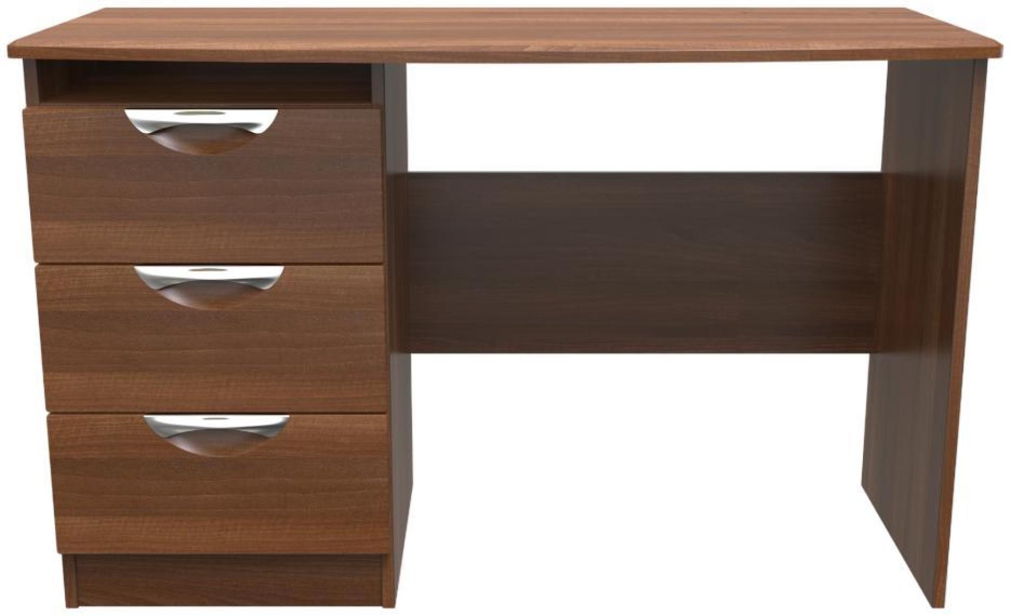 Flora Walnut Effect 3 Drawer Desk