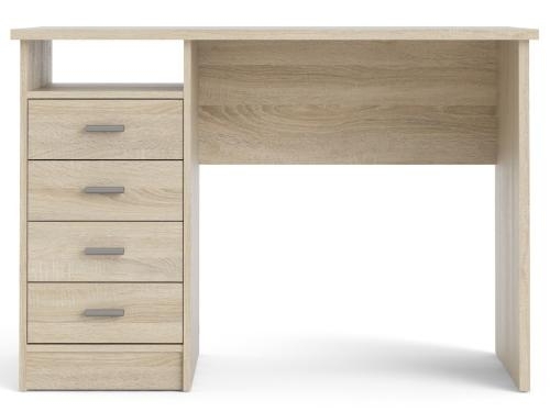 Function Plus Oak Effect 4 Drawer Single Desk