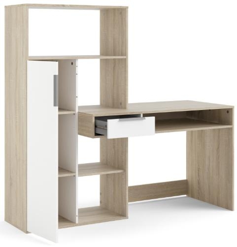 Function Plus Desk - 1 Door - 1 Drawer - Multi-Functional - White