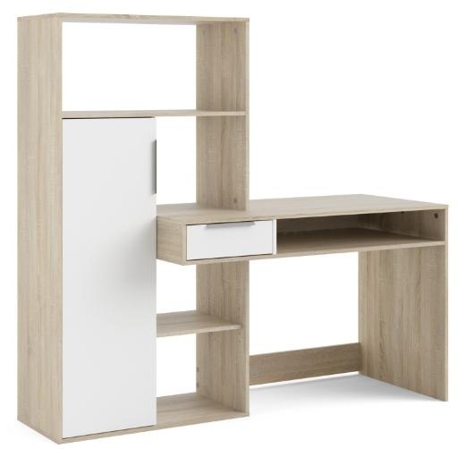 Function Plus Desk - 1 Door - 1 Drawer - Multi-Functional - White