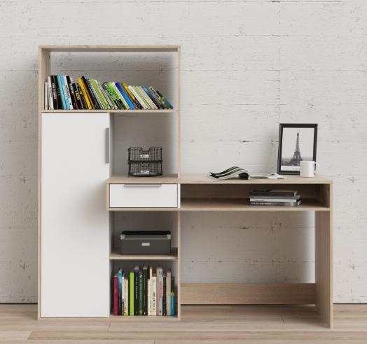 Function Plus Desk - 1 Door - 1 Drawer - Multi-Functional - White