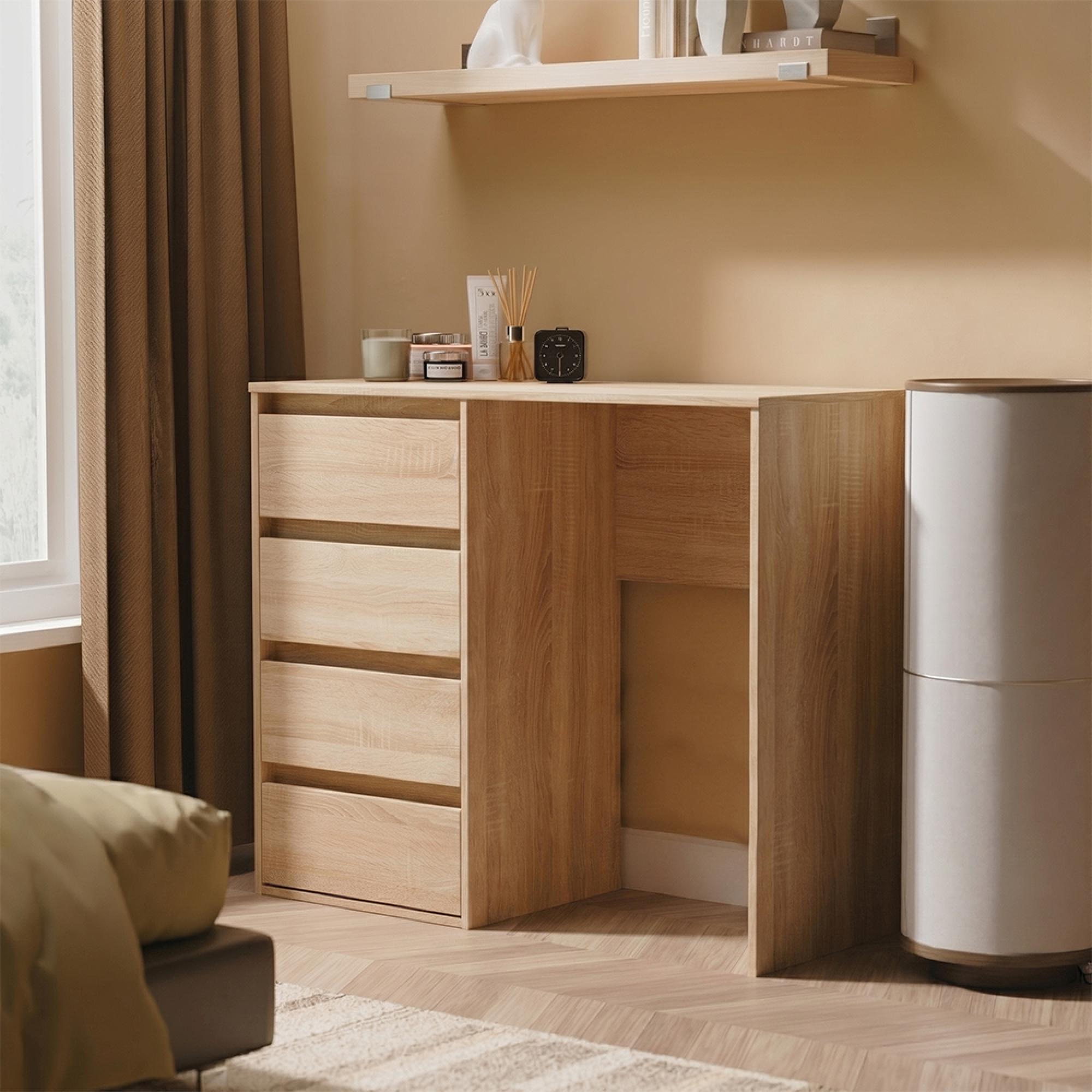 Leona Desk - 4 Drawer - Bardolino Oak