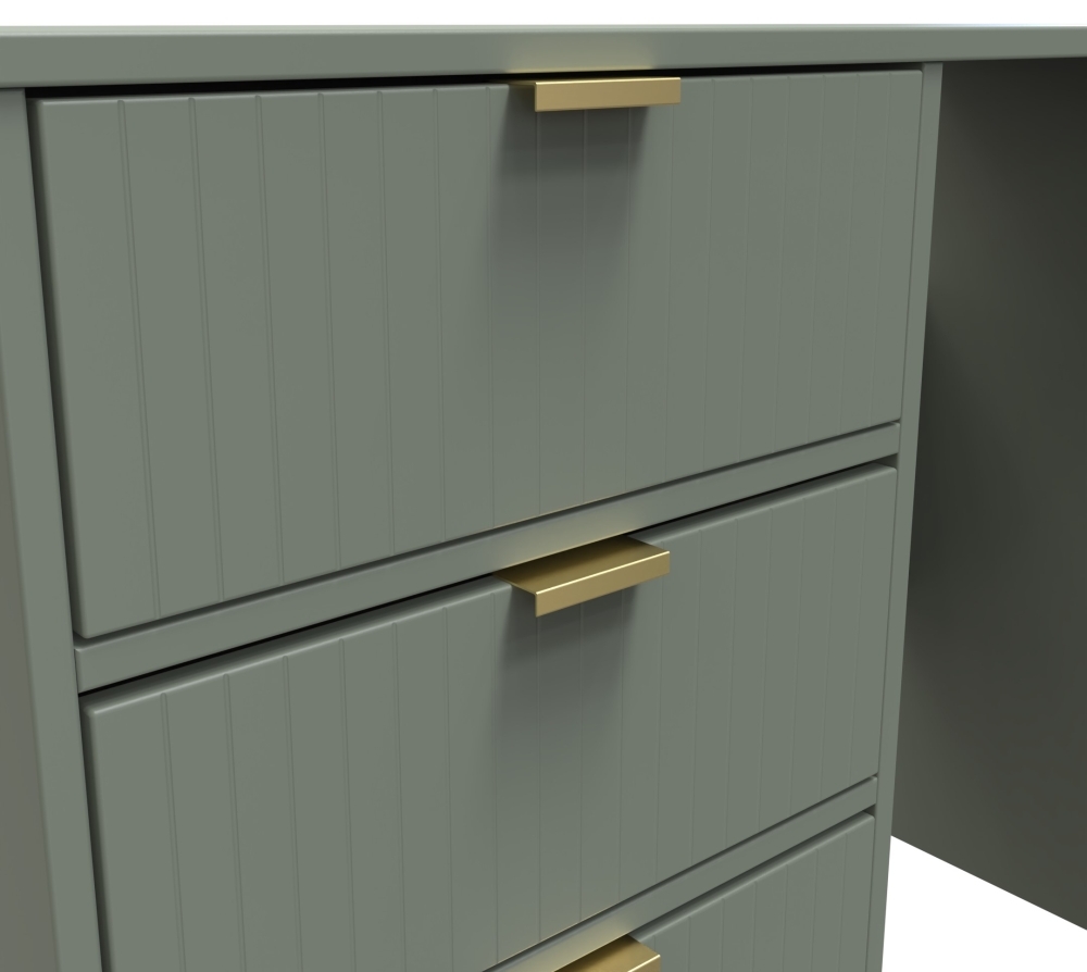 Linear Desk - 4 Drawer - Green