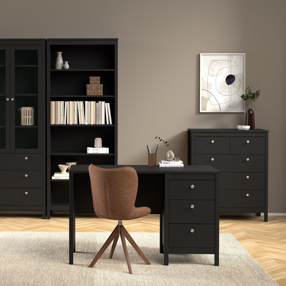Madrid Desk - 3 Drawer - Black