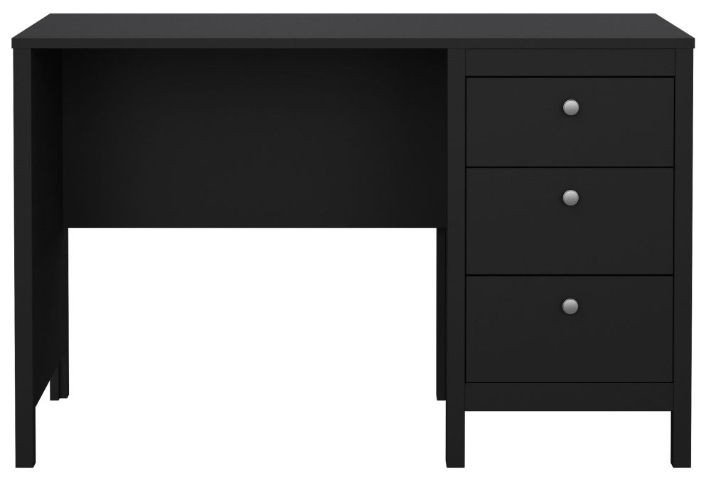 Madrid Black 3 Drawer Desk