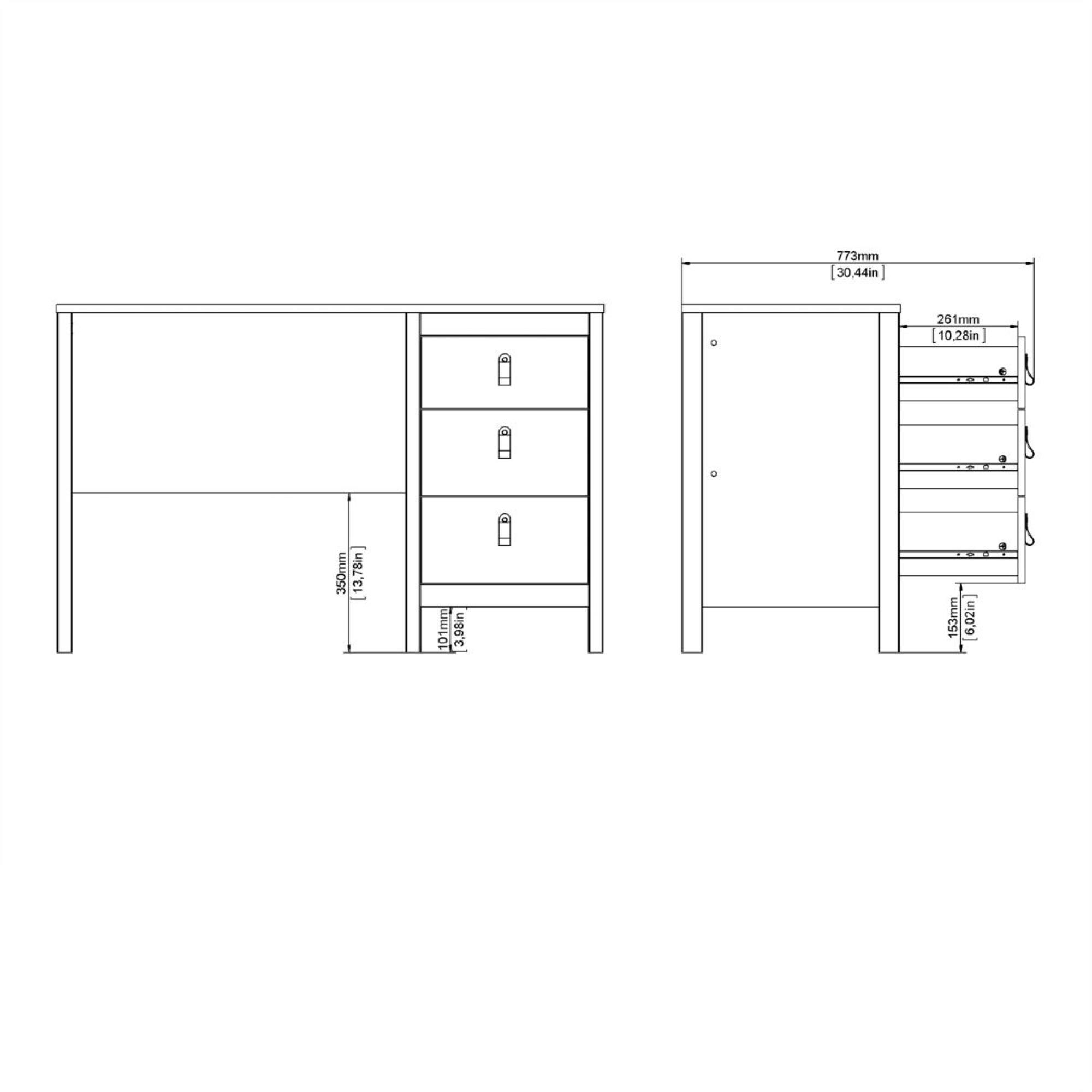 Madrid Desk - 3 Drawer - Jackson Hickory Oak
