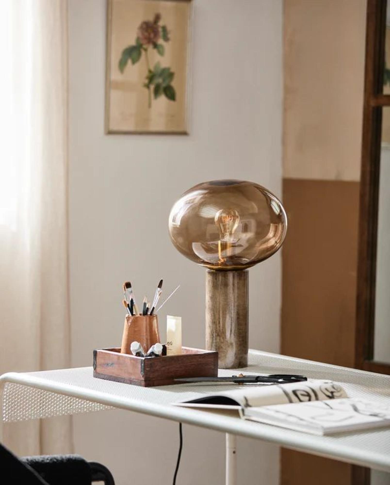 Brenta Writing Desk - White - Metal
