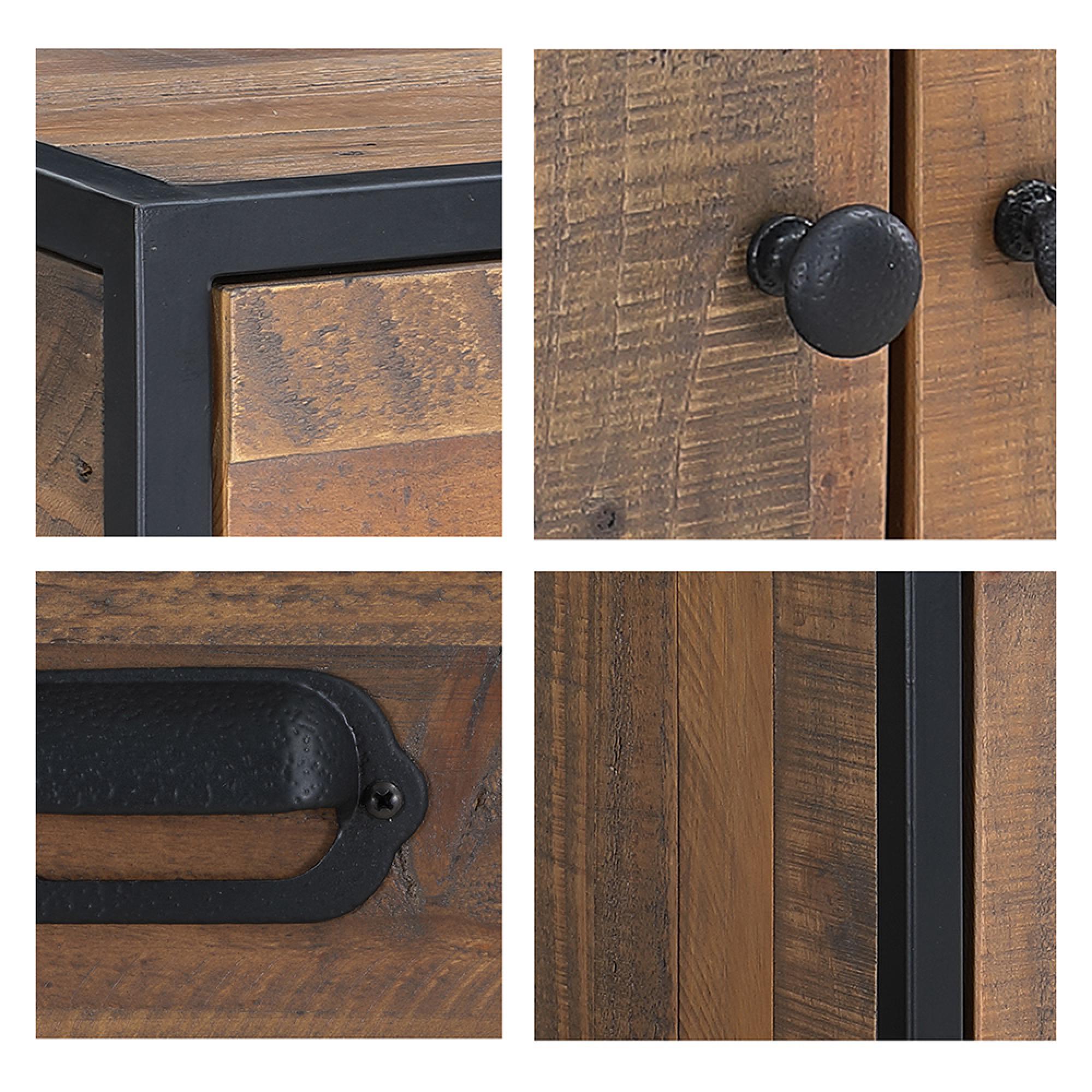 Ooki Modular Reclaimed Wood Desk - 4 Drawer