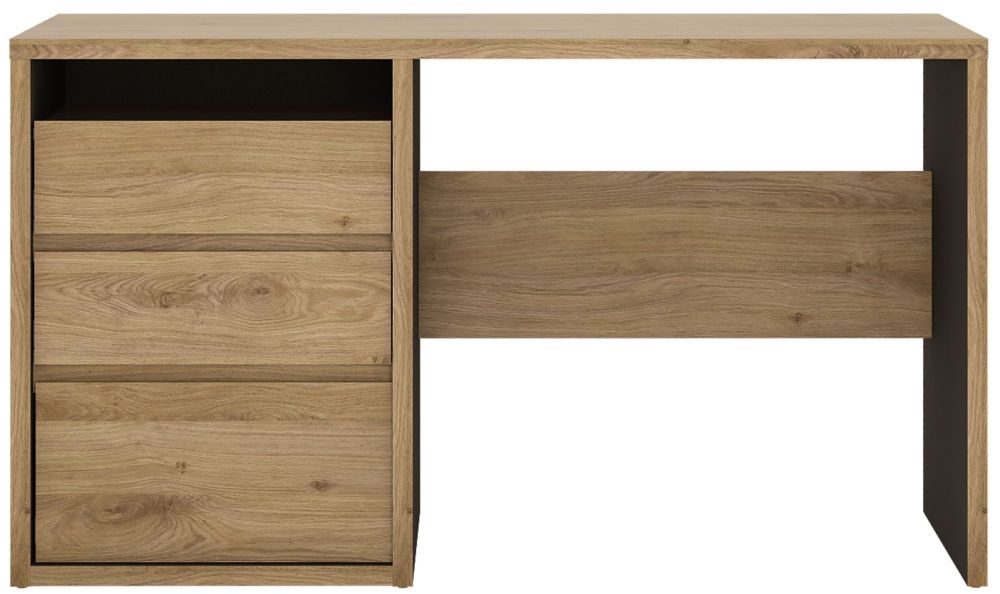 Shetland Oak Effect 3 Drawer Desk
