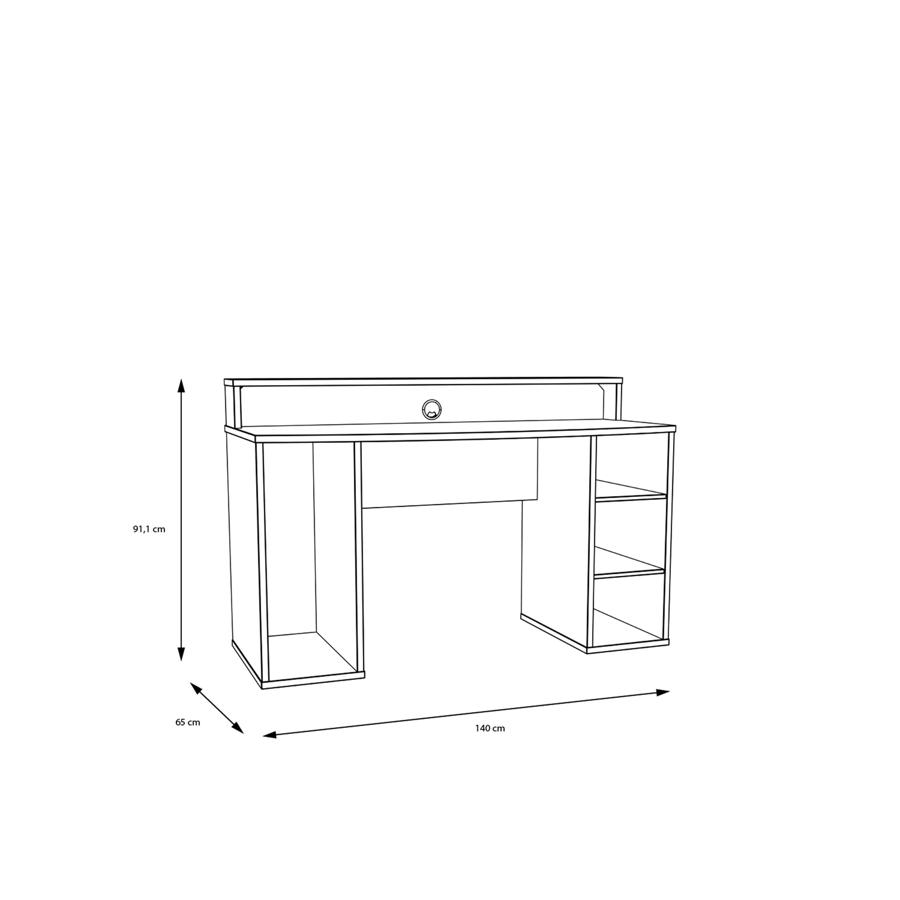 Tezaur Gaming Desk - Black