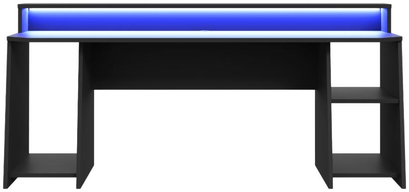 Tezaur Black and Blue LED Light Gaming Desk