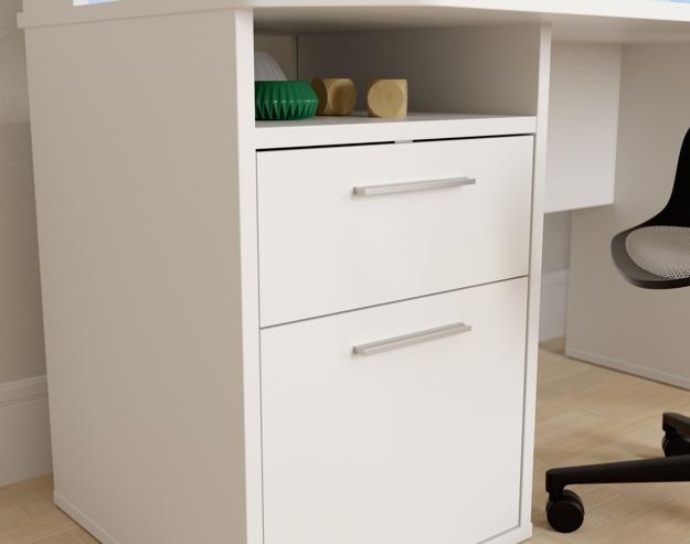 Tezaur Gaming Desk - 1 Door - 1 Drawer - LED Light - White