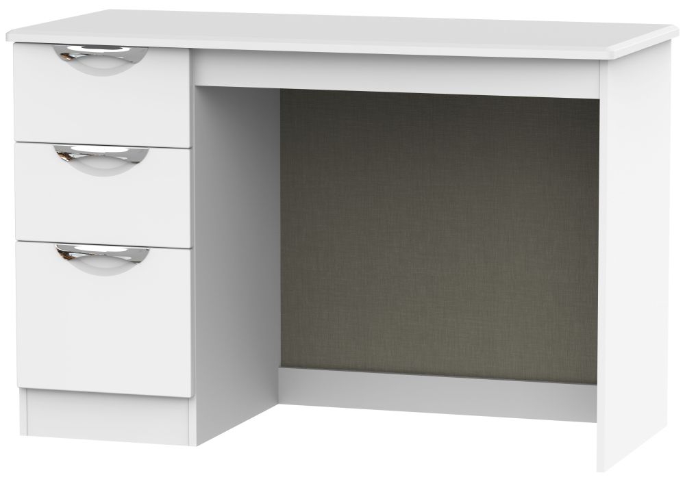 Camden 3 Drawer Desk - White Matt