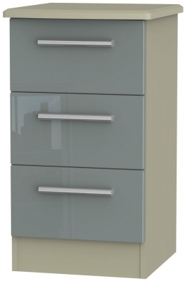 Grey High Gloss Front and Mushroom Matt Base Unit