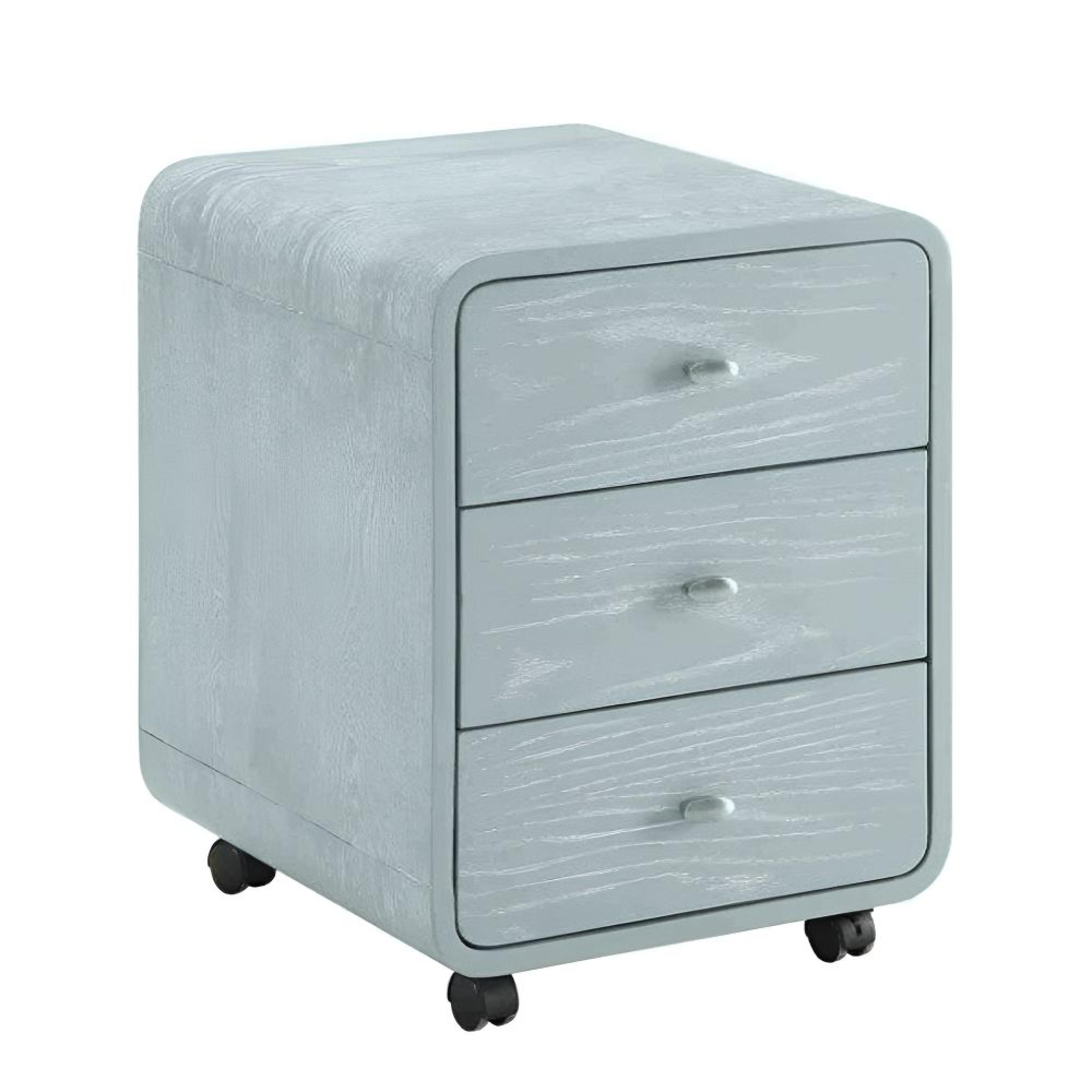 Curve Pedestal - Grey - 3 Drawer - PC201 3DR