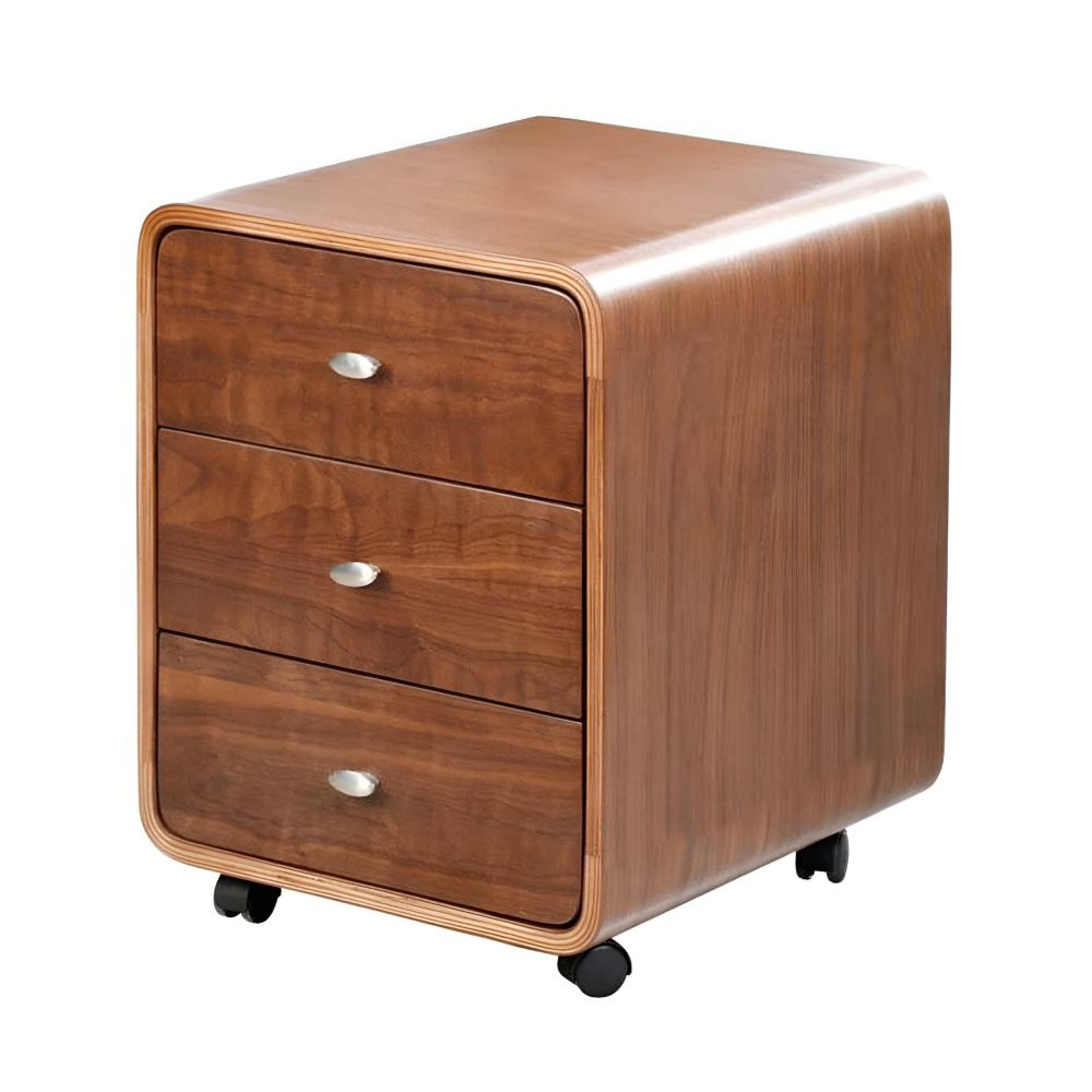 Curve 3 Drawer Pedestal - Walnut - PC201 3DR