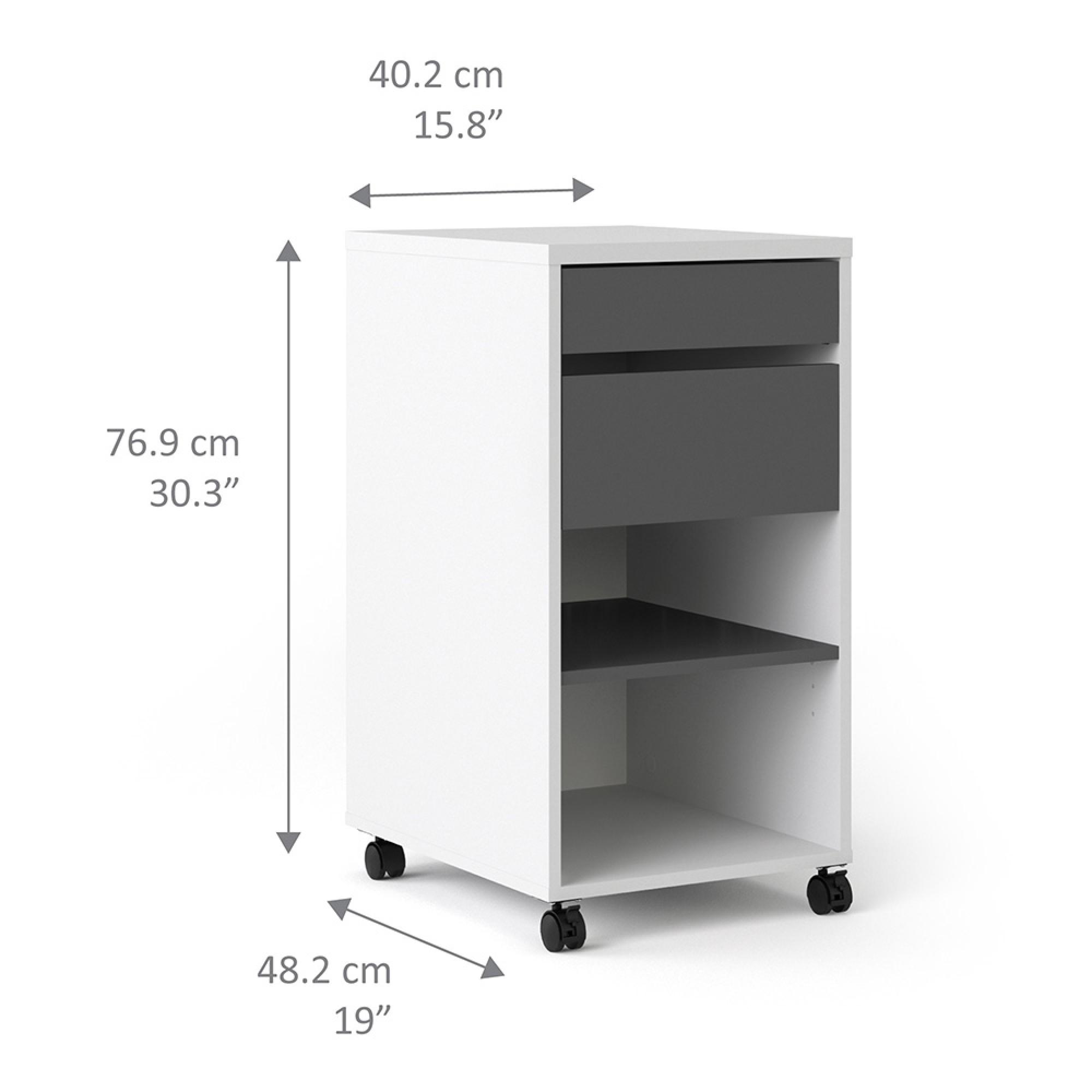 Function Plus File Cabinet - White and Grey