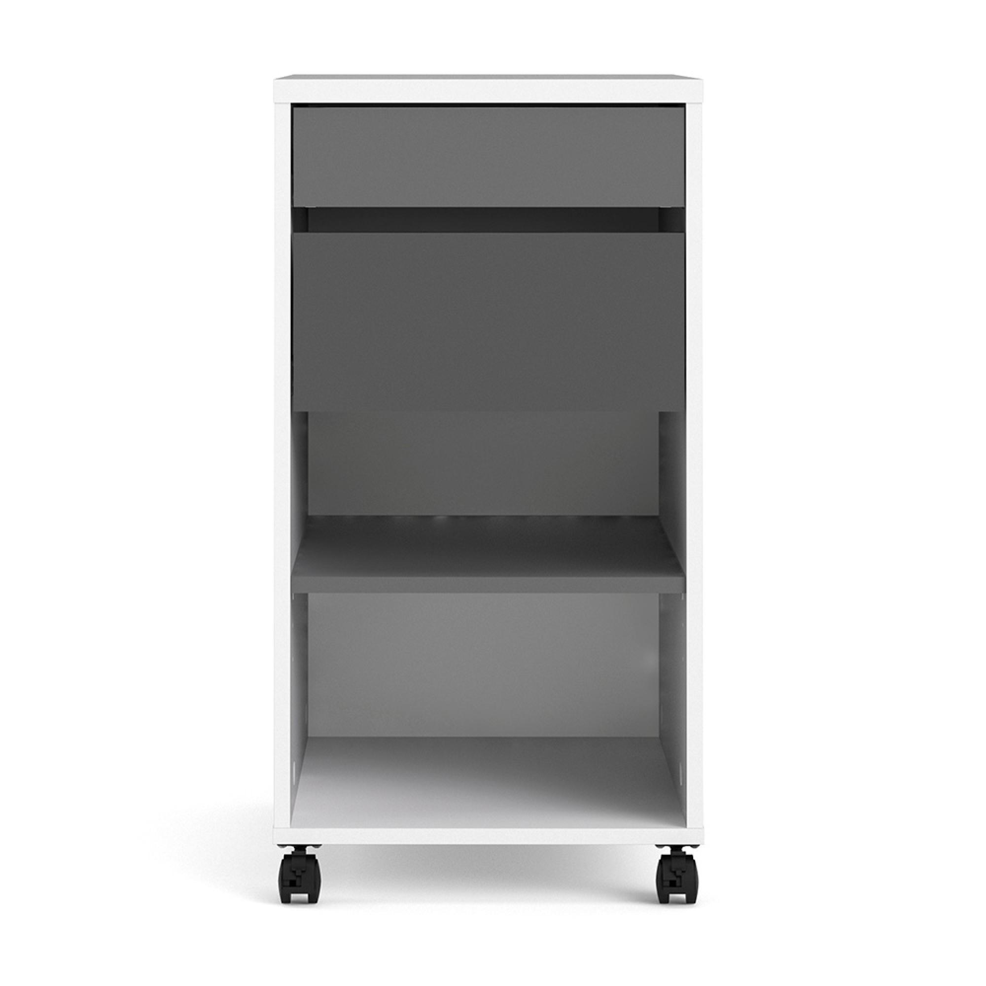 Function Plus File Cabinet - White and Grey
