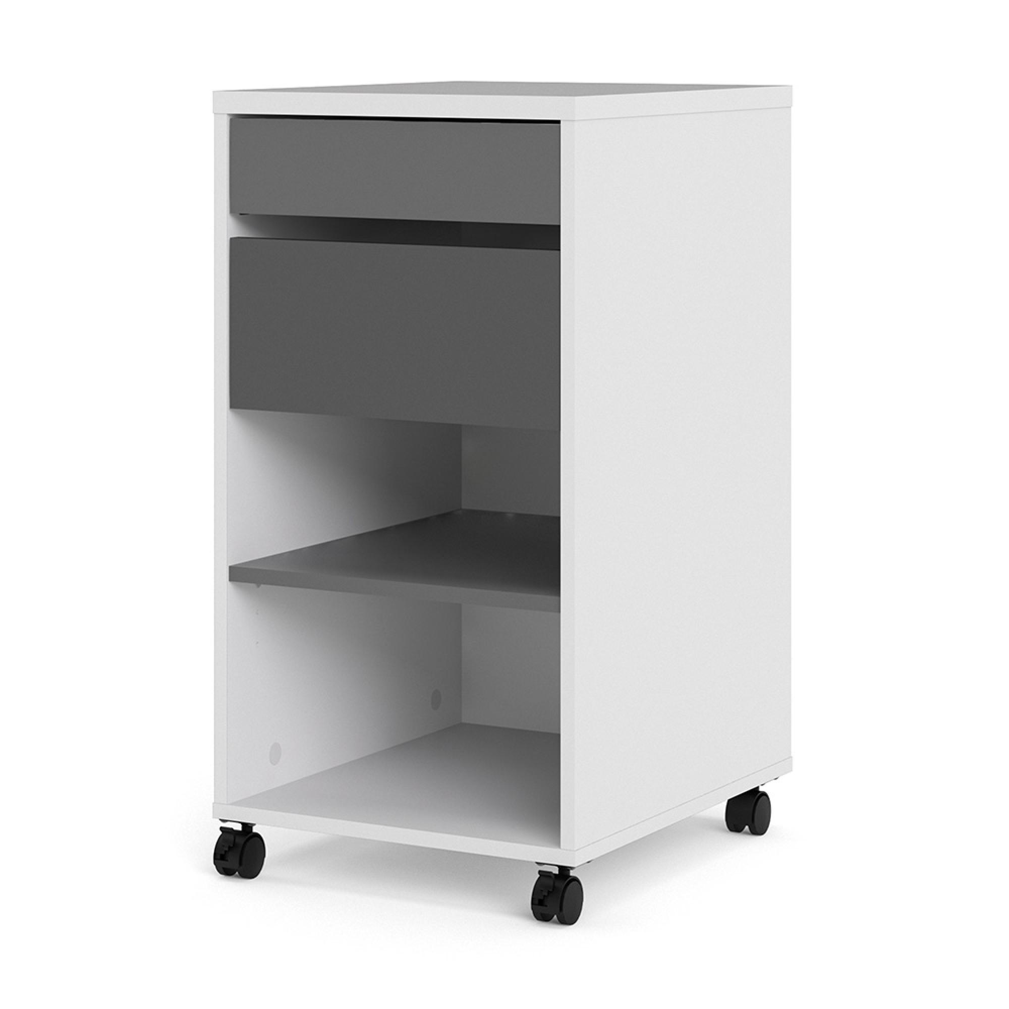 Function Plus File Cabinet - White and Grey