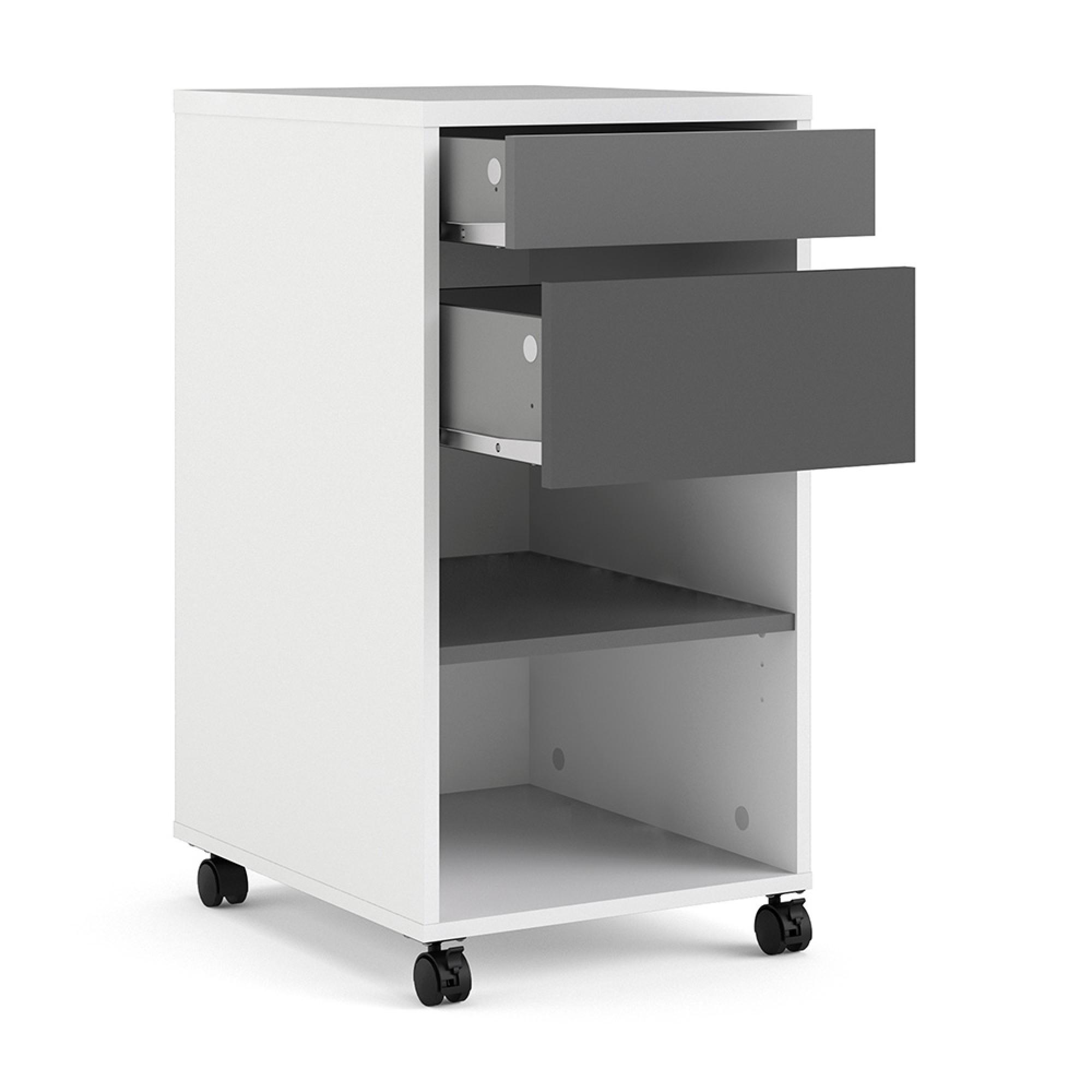 Function Plus File Cabinet - White and Grey