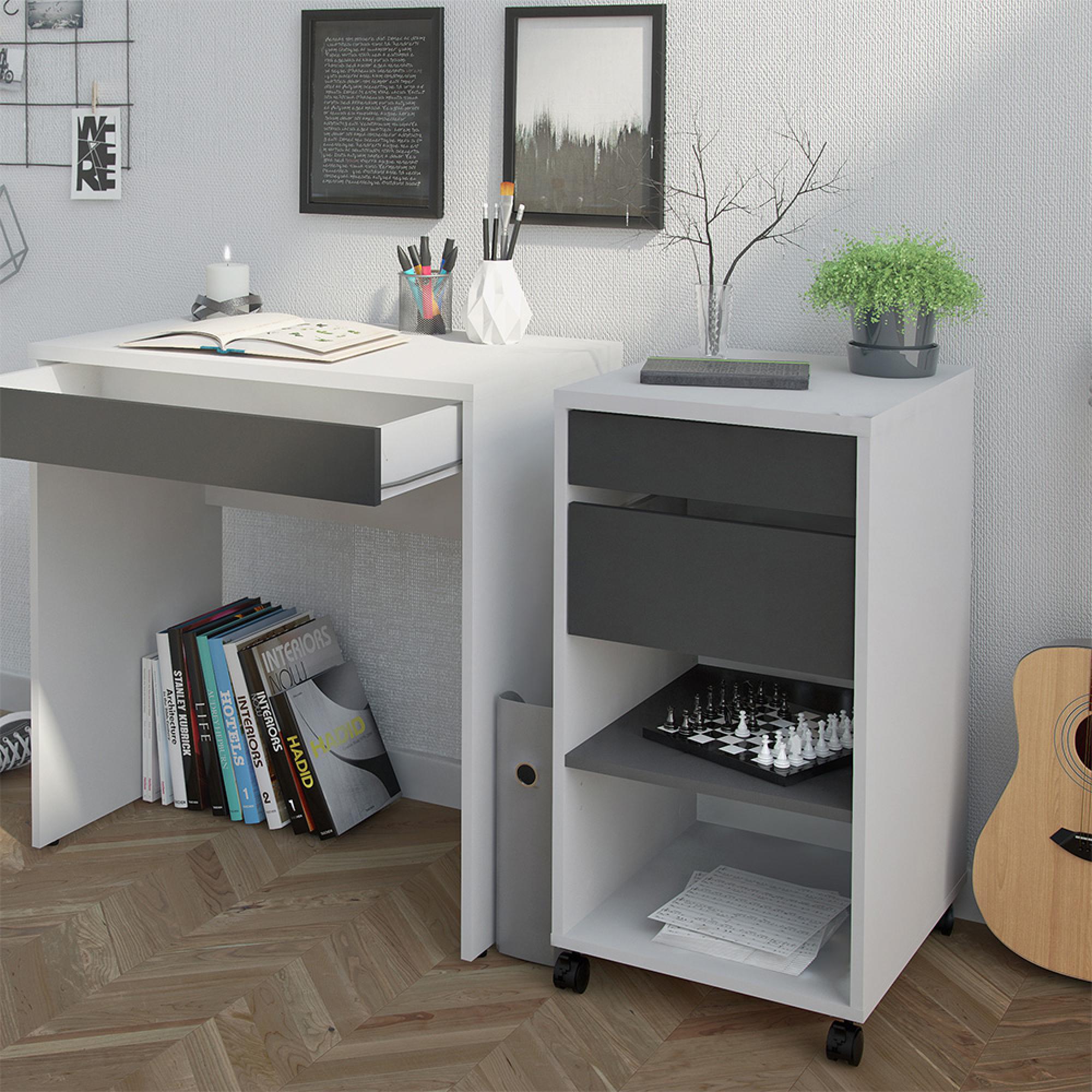 Function Plus File Cabinet - White and Grey
