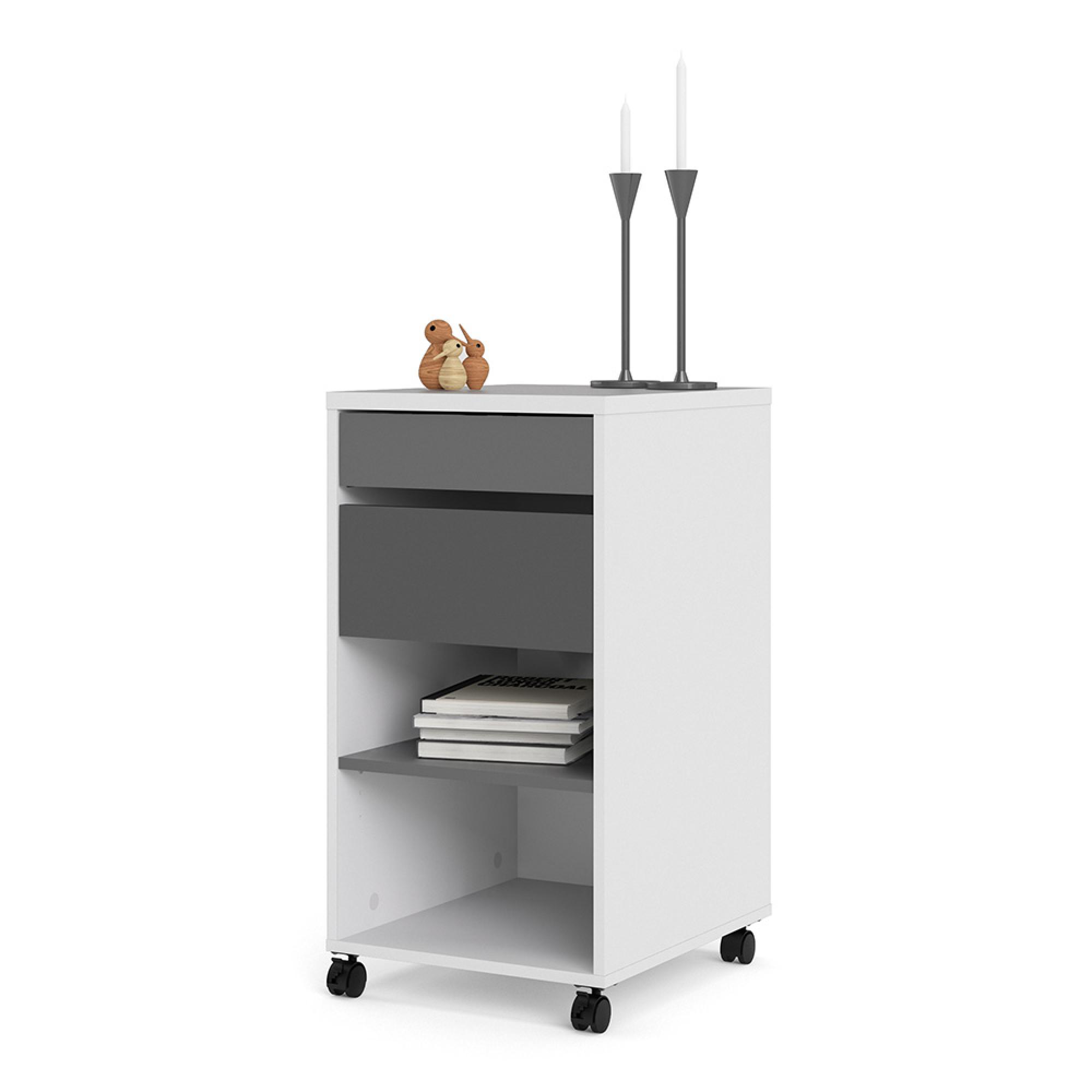 Function Plus File Cabinet - White and Grey