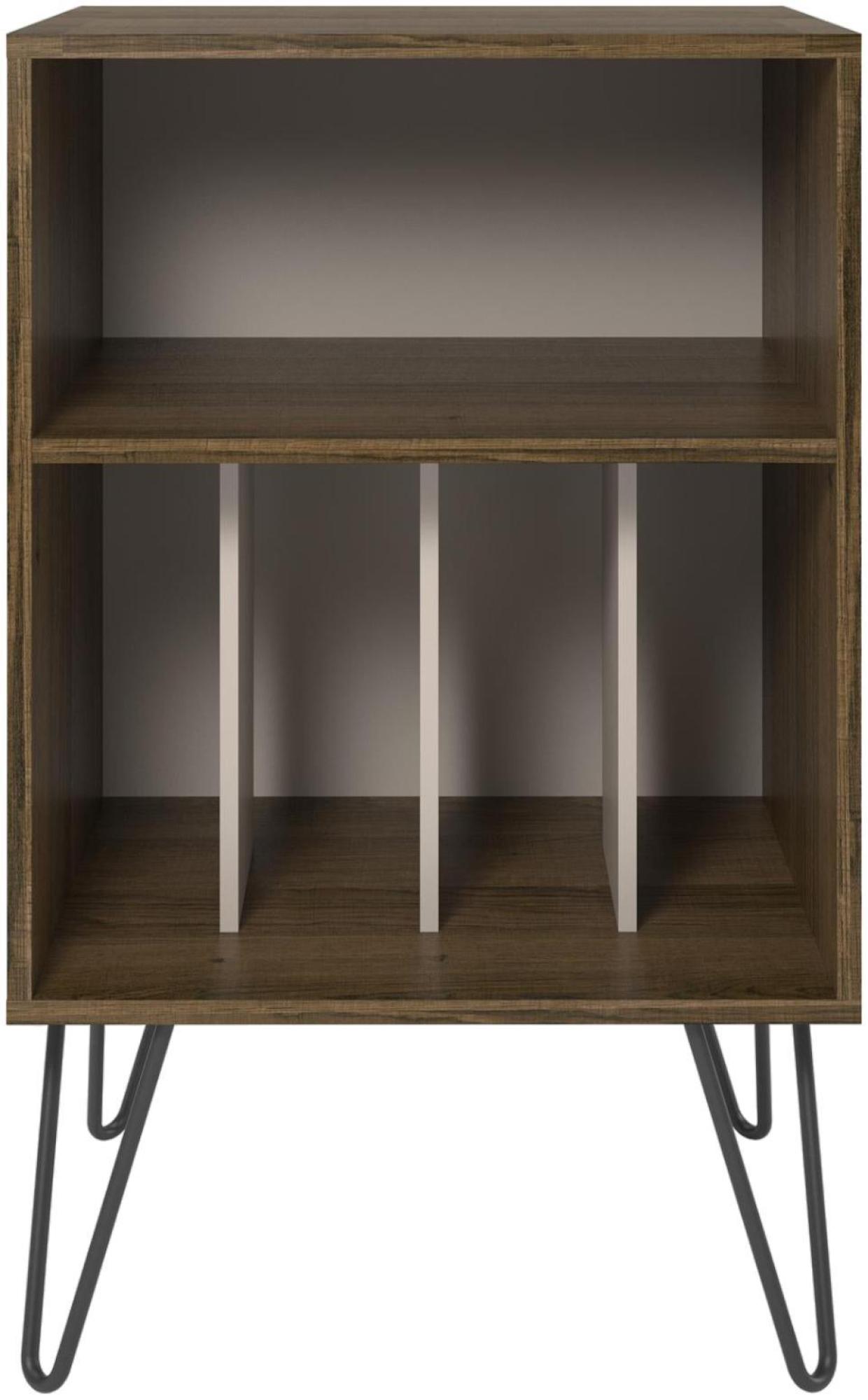 Novogratz Concord Turntable Stand - Brown Oak & White - 1324322COMUK