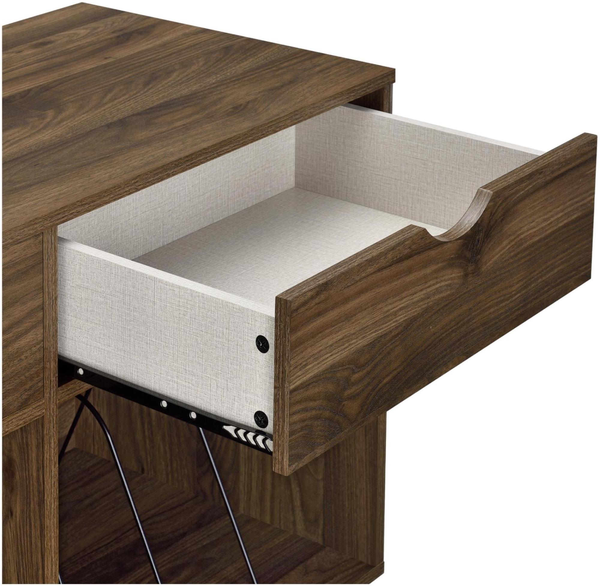 Novogratz Concord Turntable Stand with Drawers - Walnut - 1323222COMUK